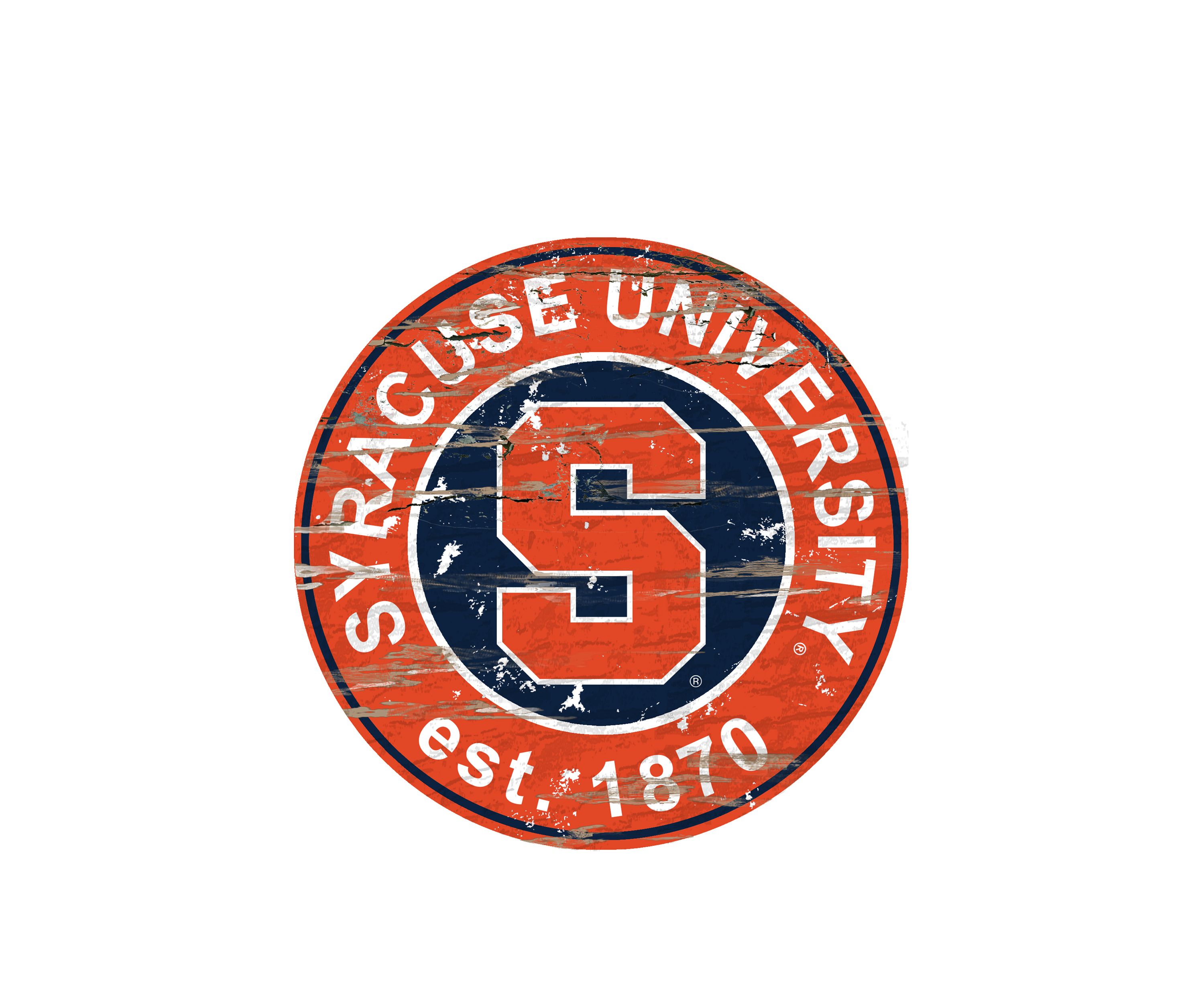 NCAA Syracuse Orange Distressed Round Sign