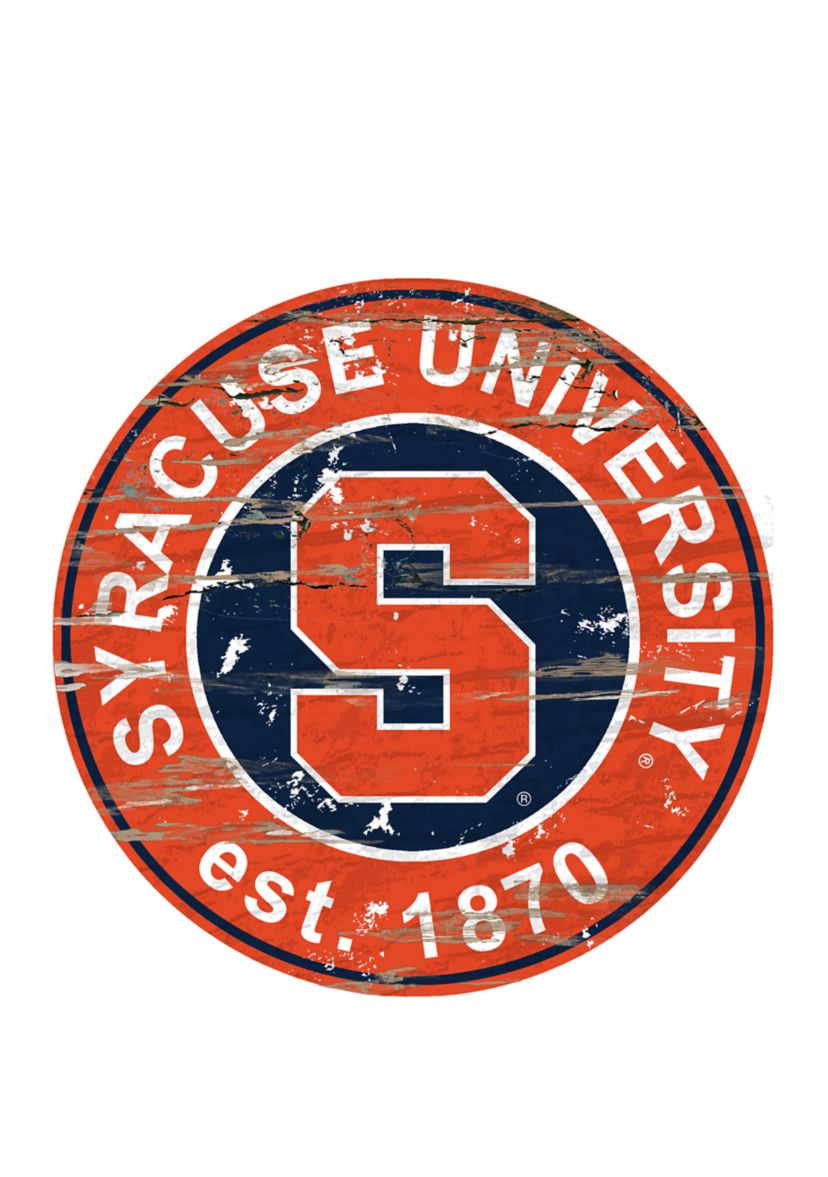 NCAA Syracuse Orange Distressed Round Sign