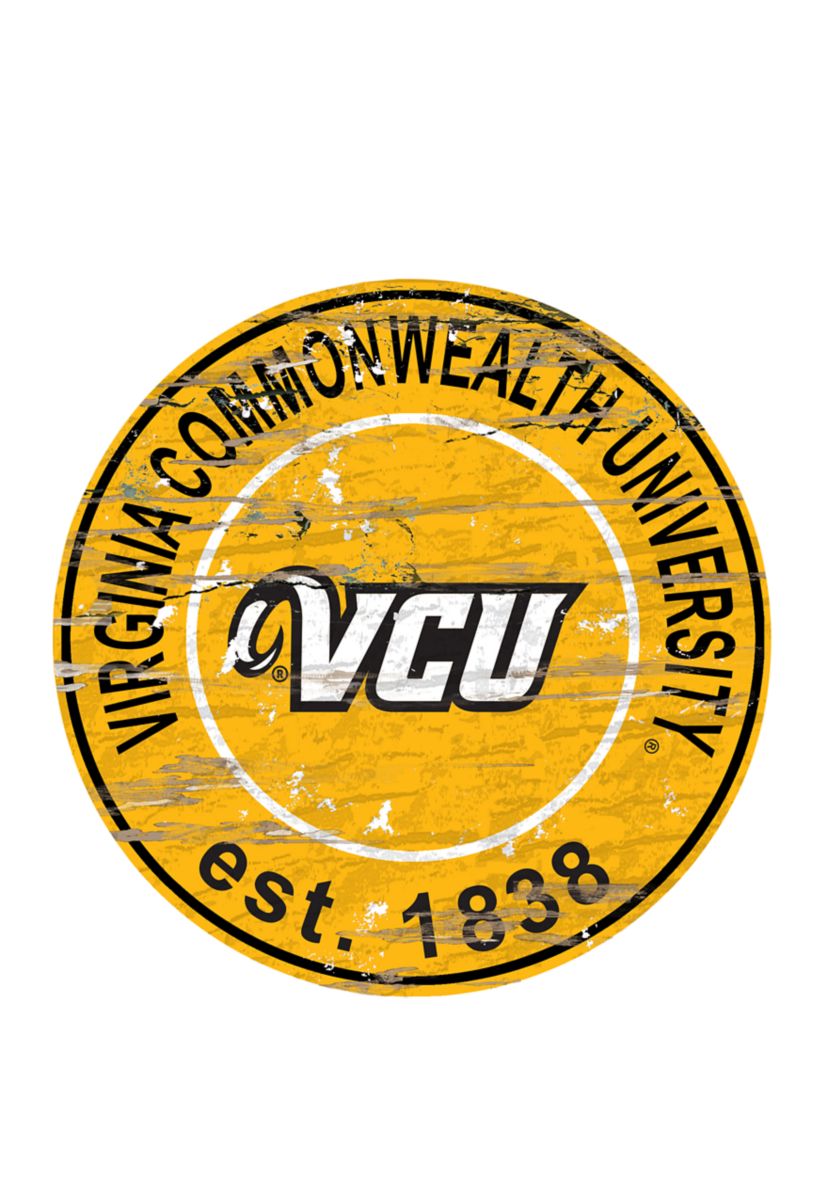 NCAA VCU Rams Distressed Round Sign