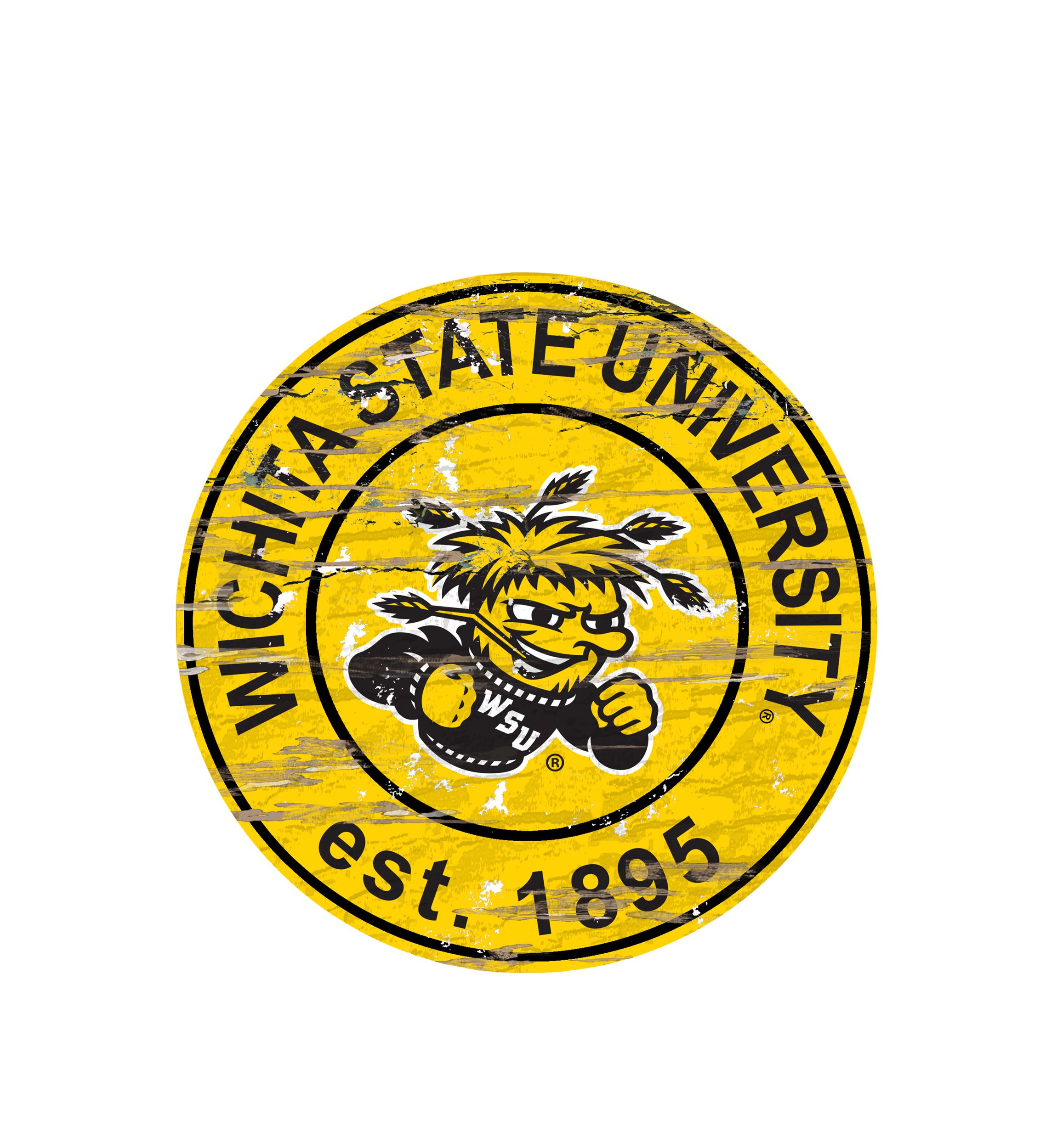 NCAA Wichita State Shockers Distressed Round Sign