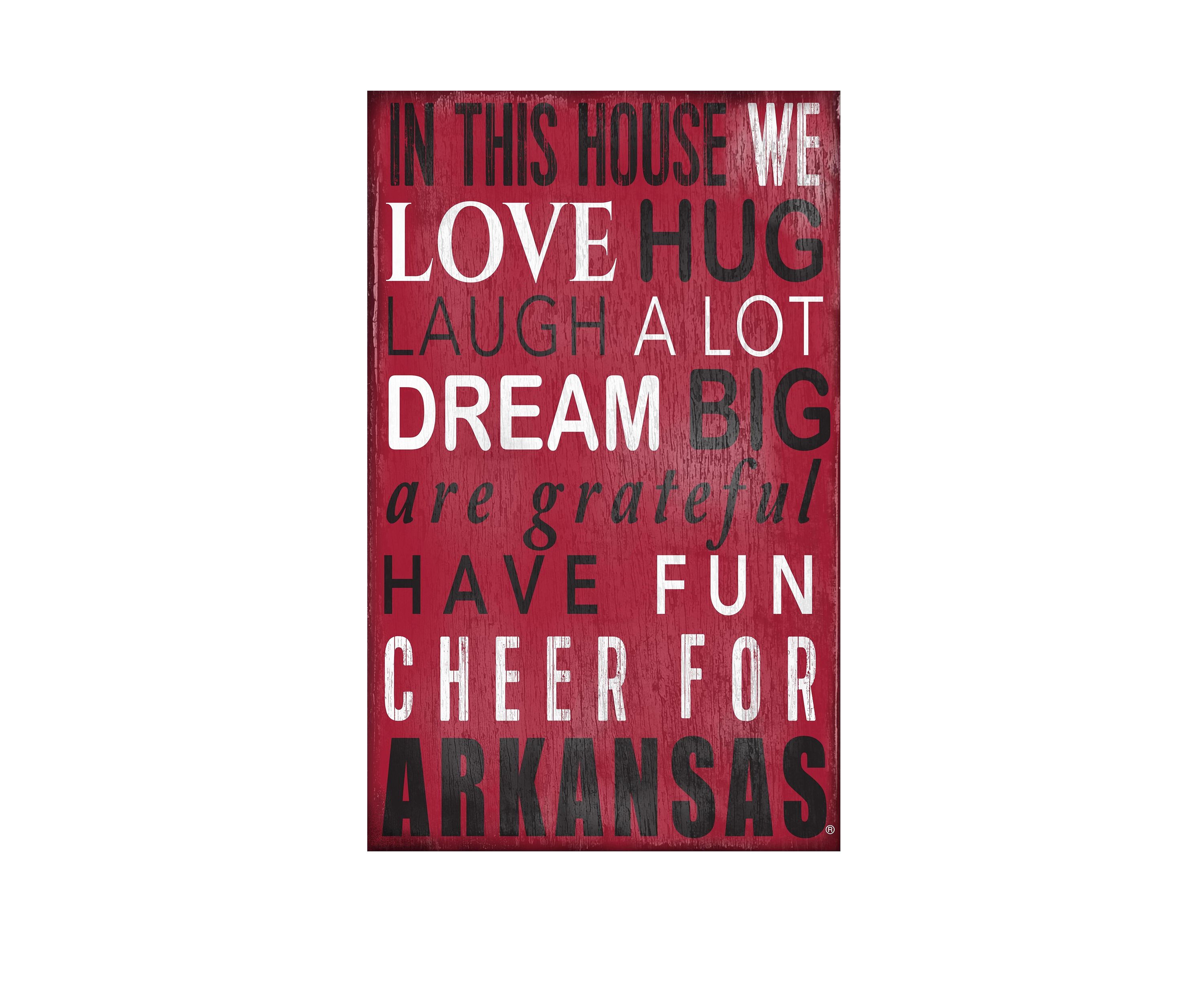 NCAA University of Arkansas Razorbacks In This House Sign