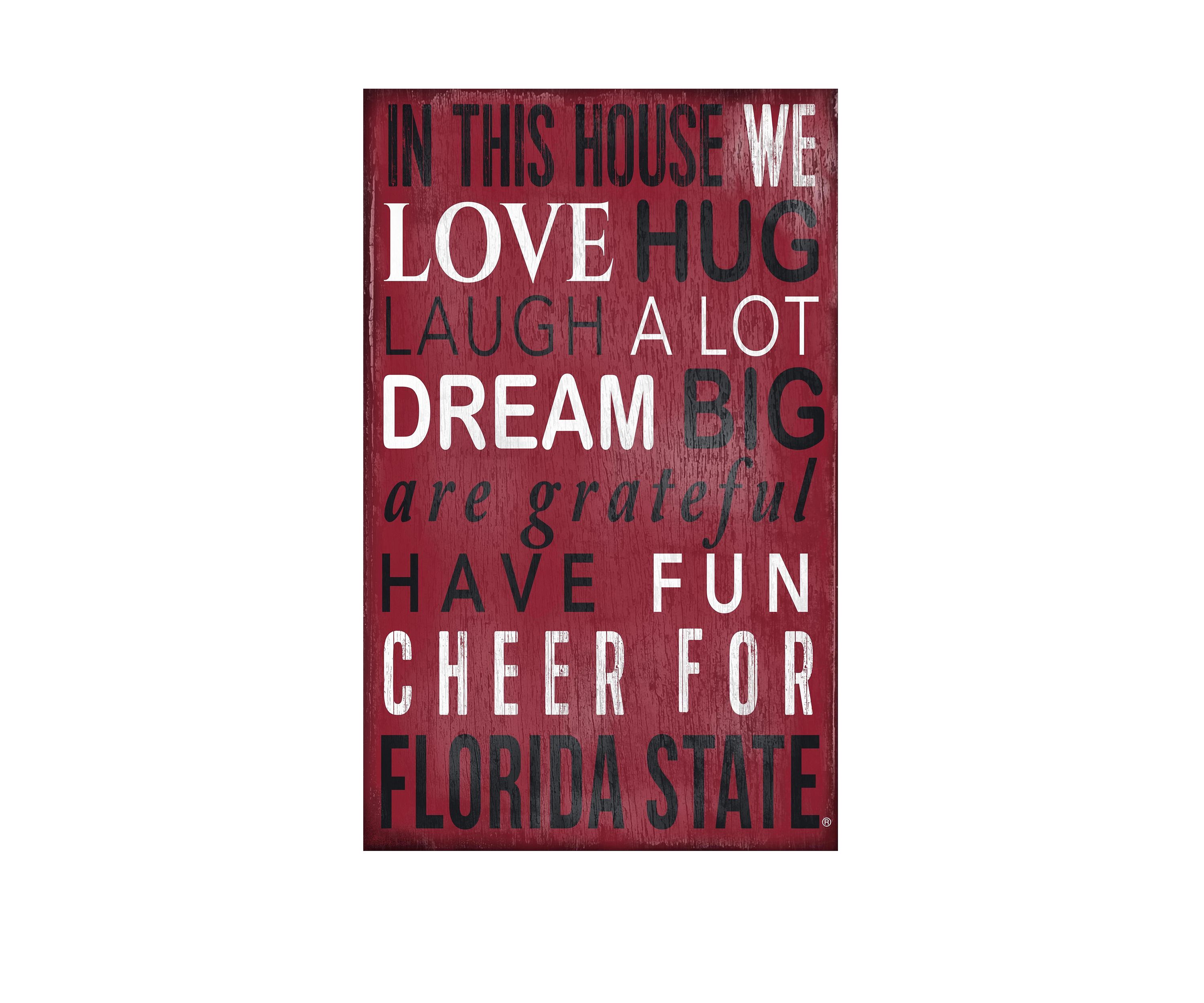 NCAA Florida State Seminoles In This House Sign