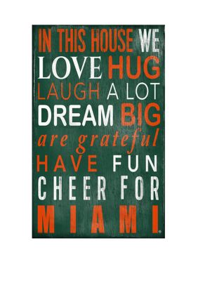 Fan Creations NCAA University of Miami Hurricans In This House Sign, Green