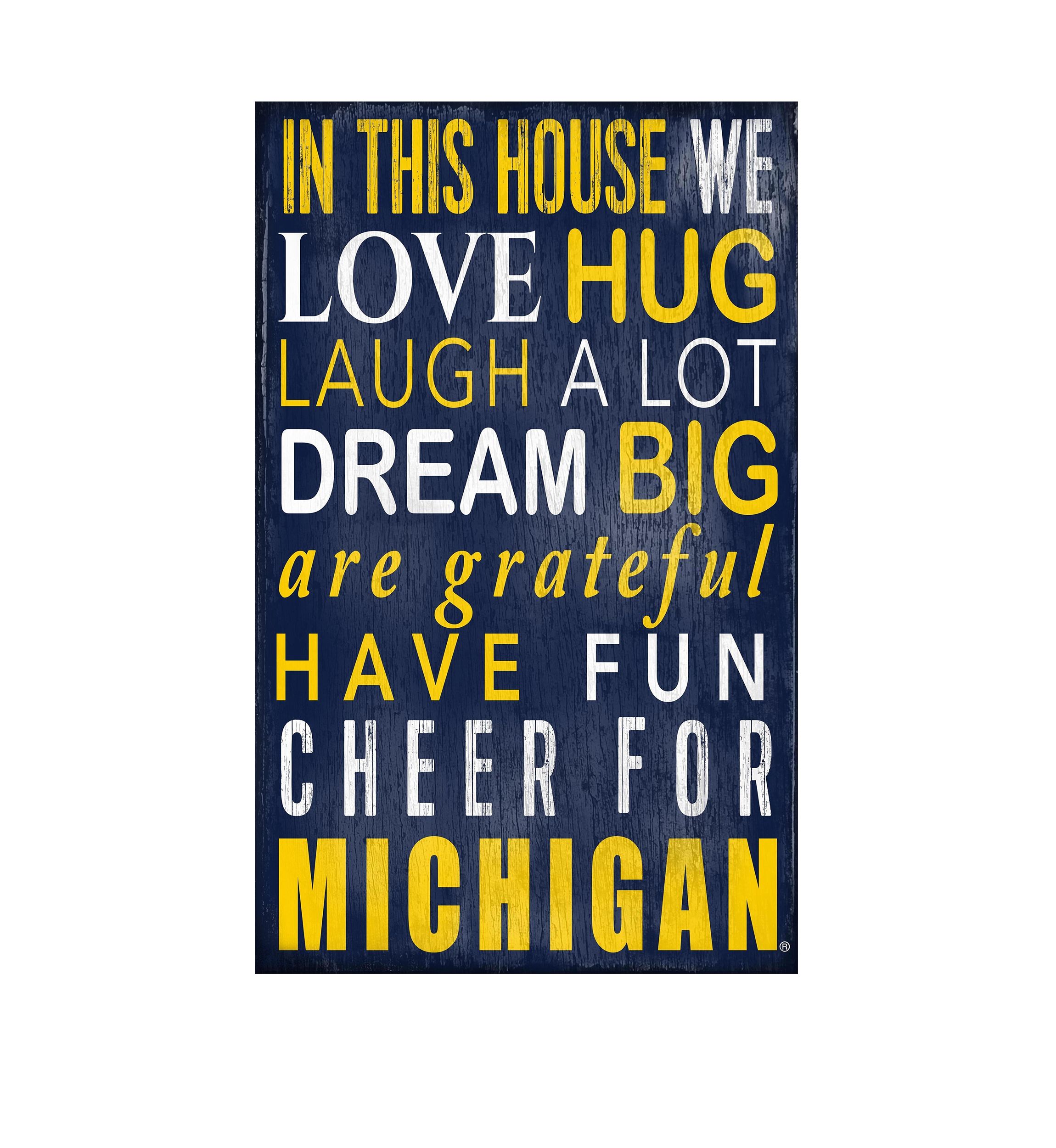 NCAA University of Michigan Wolverines In This House Sign