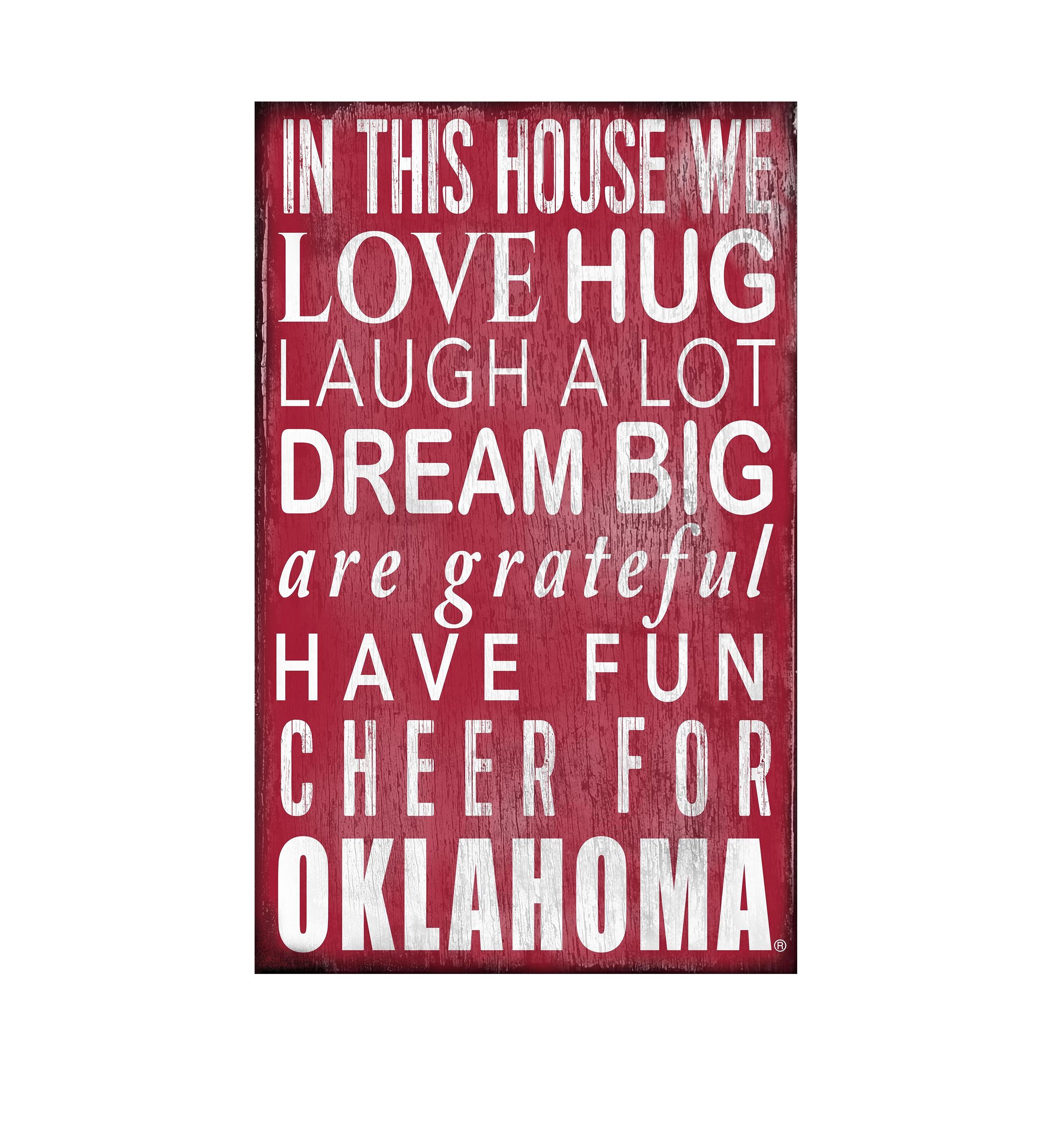 NCAA University of Oklahoma Sooners In This House Sign
