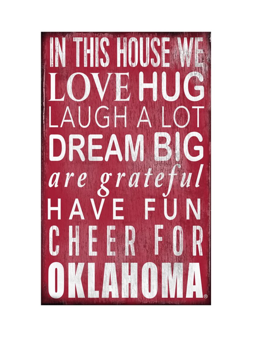 NCAA University of Oklahoma Sooners In This House Sign