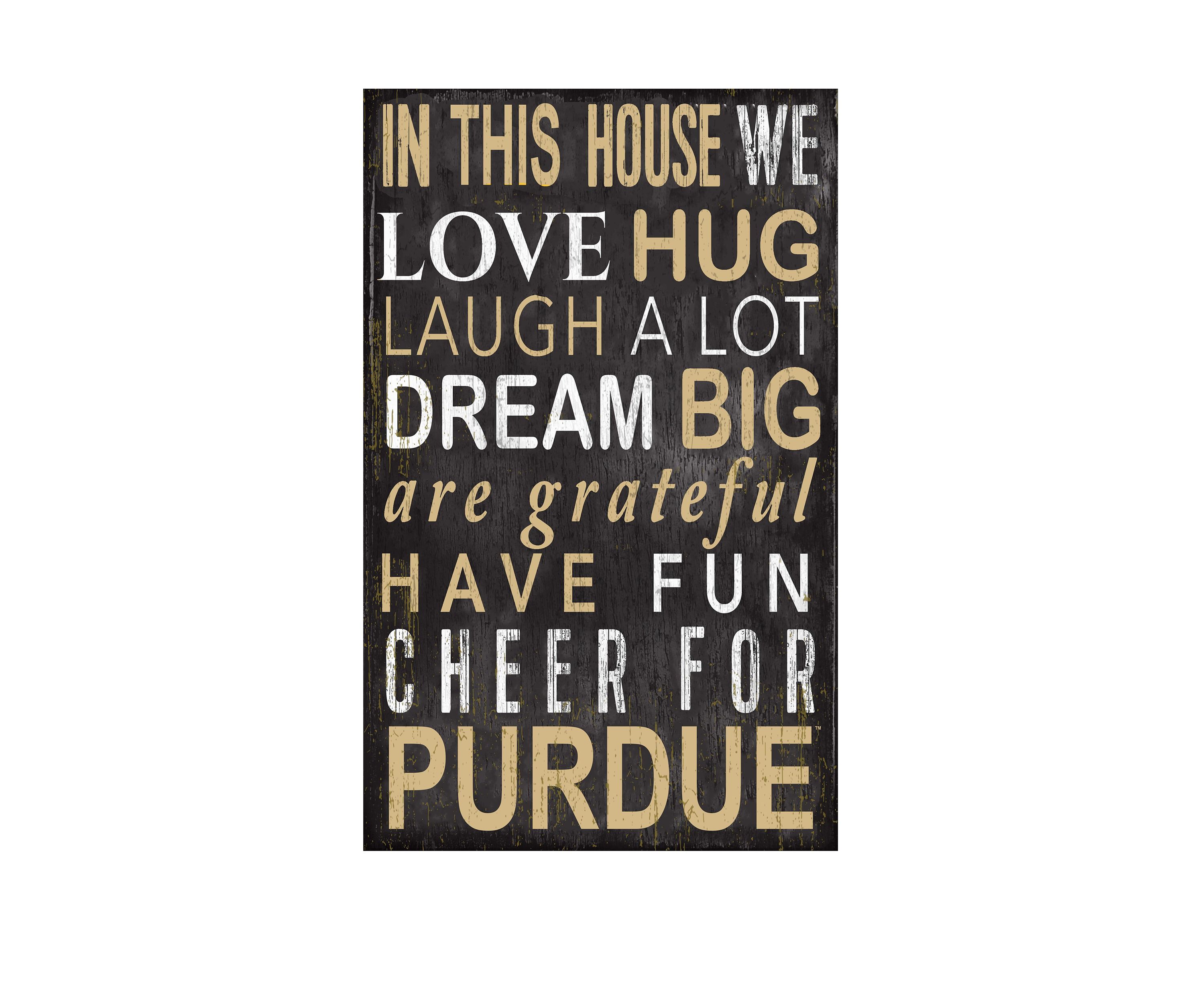 NCAA Purdue Boilermakers In This House Sign