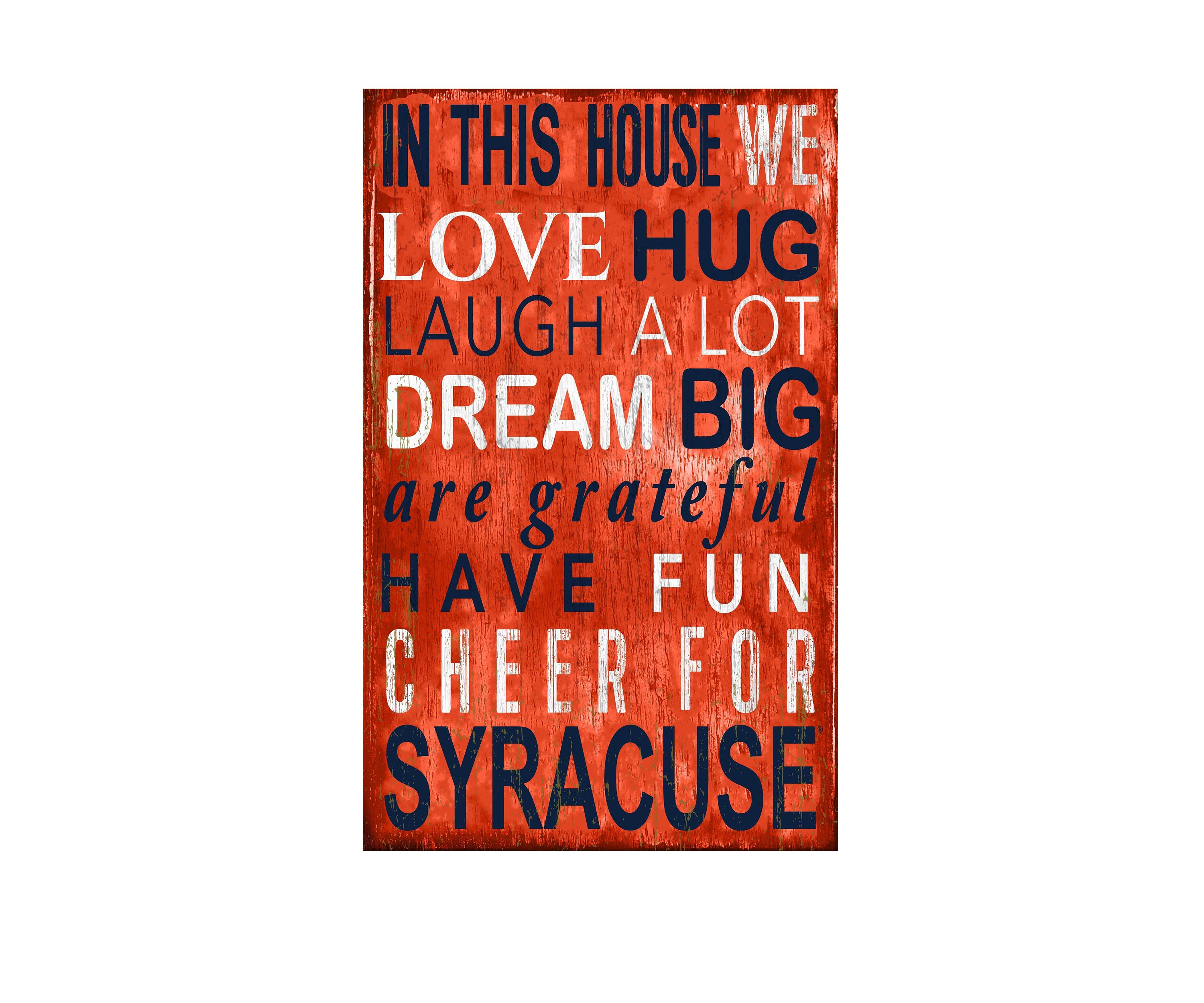 NCAA Syracuse Orange In This House Sign