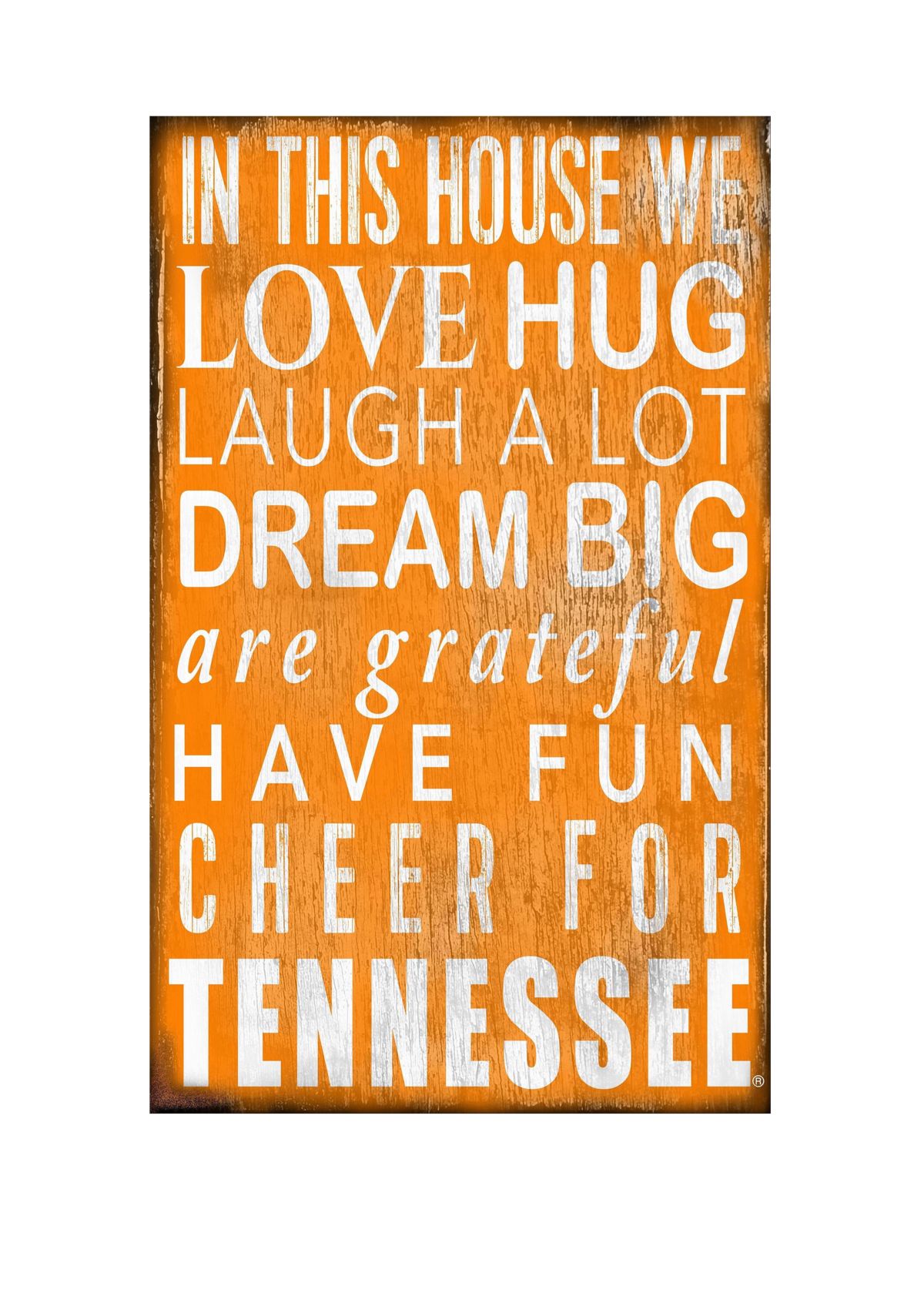 NCAA Tennessee Volunteers In This House Sign
