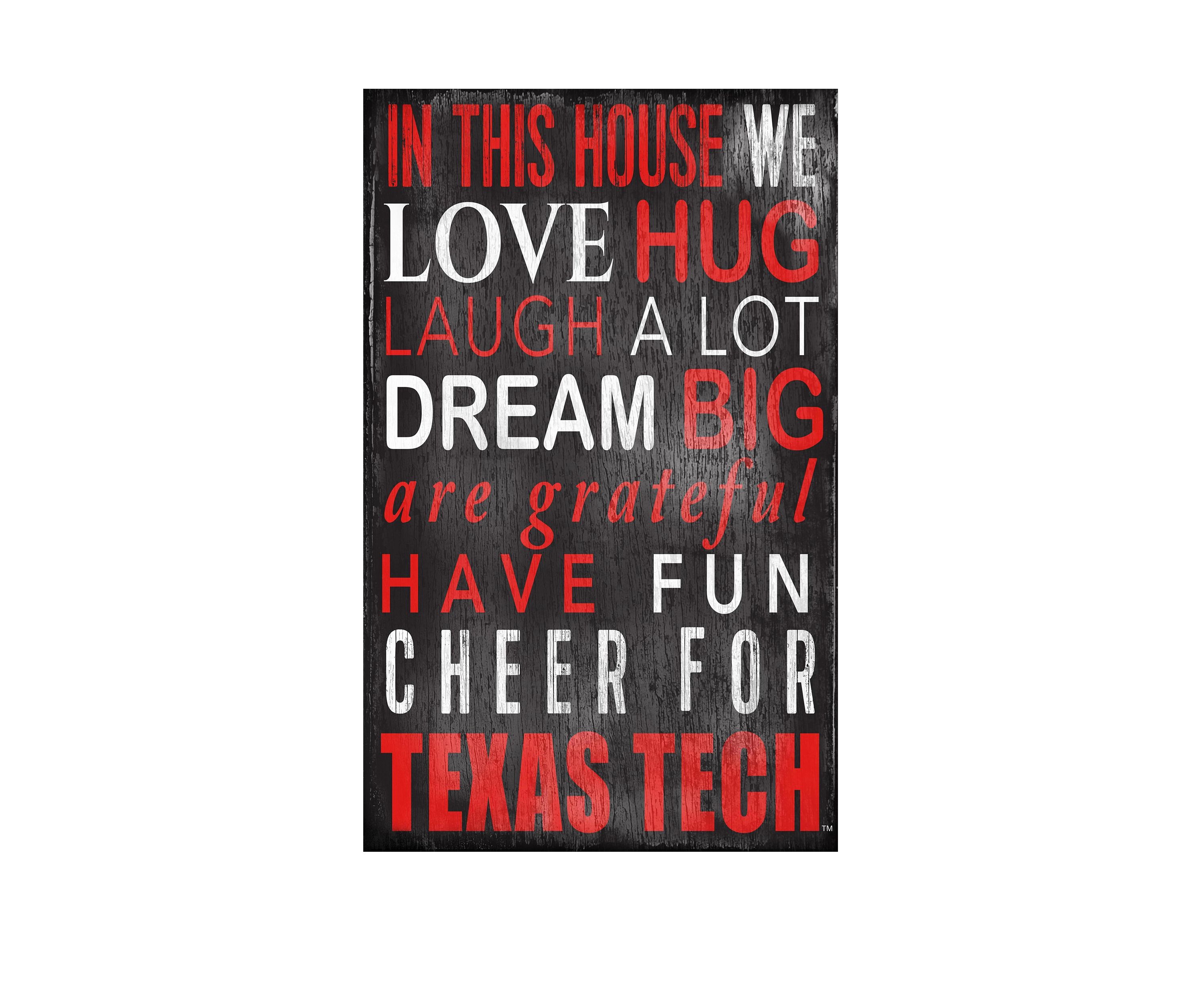 NCAA Texas Tech Red Raiders University In This House Sign