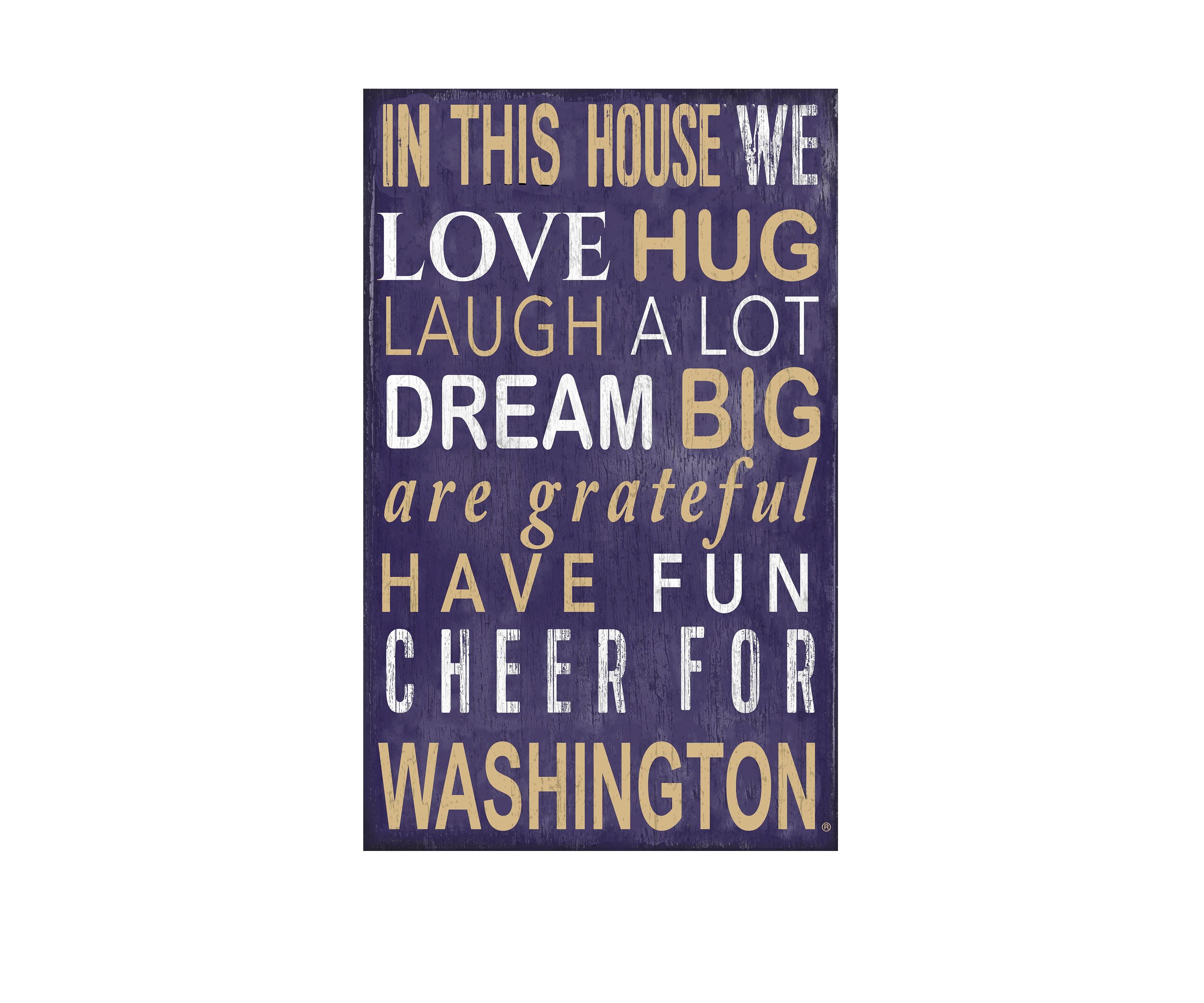 NCAA Washington Huskies In This House Sign