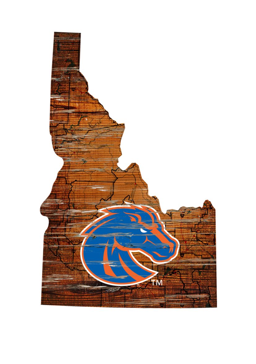 NCAA Boise State Broncos Distressed State with Logo
