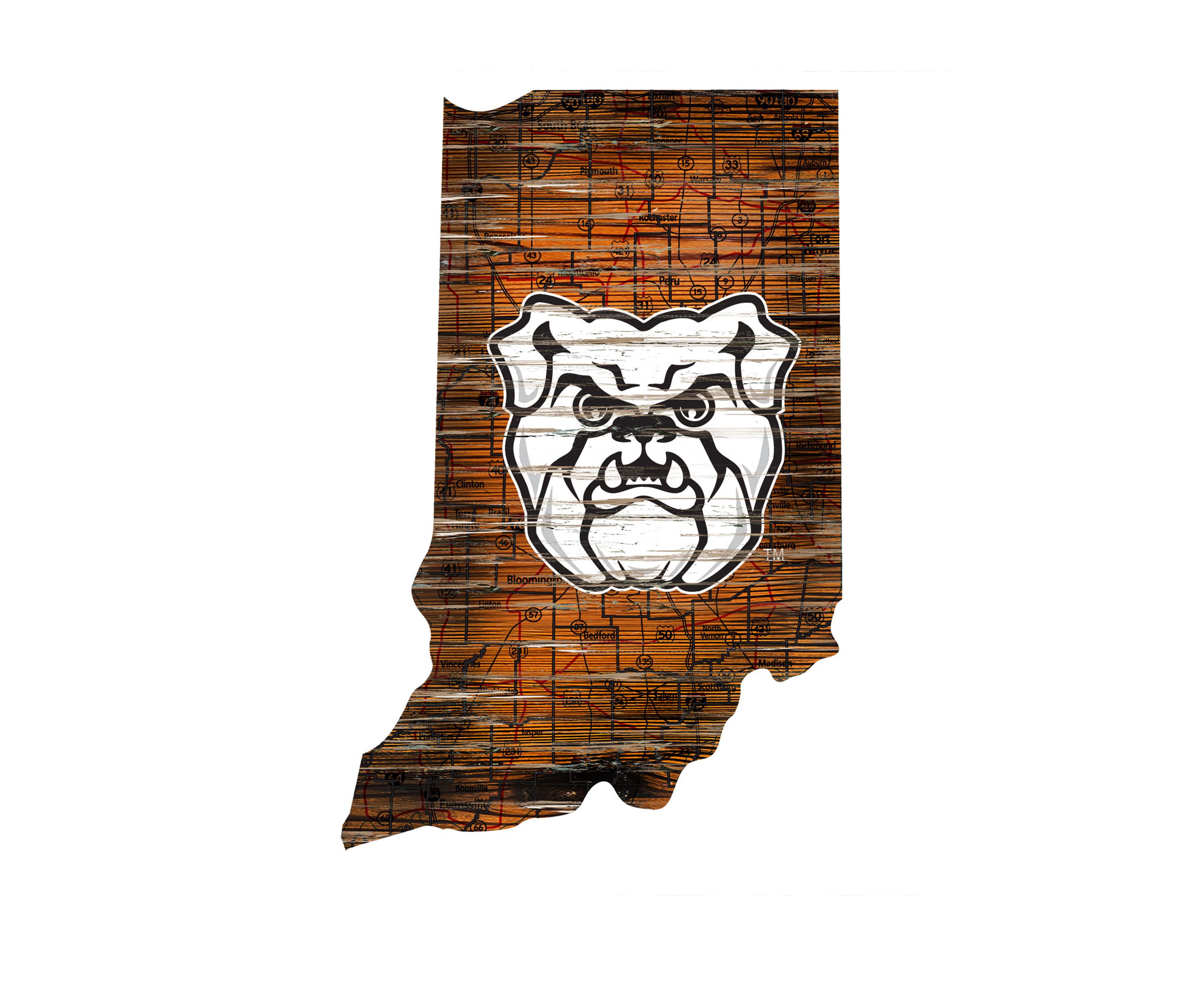 NCAA Butler Bulldogs Distressed State with Logo