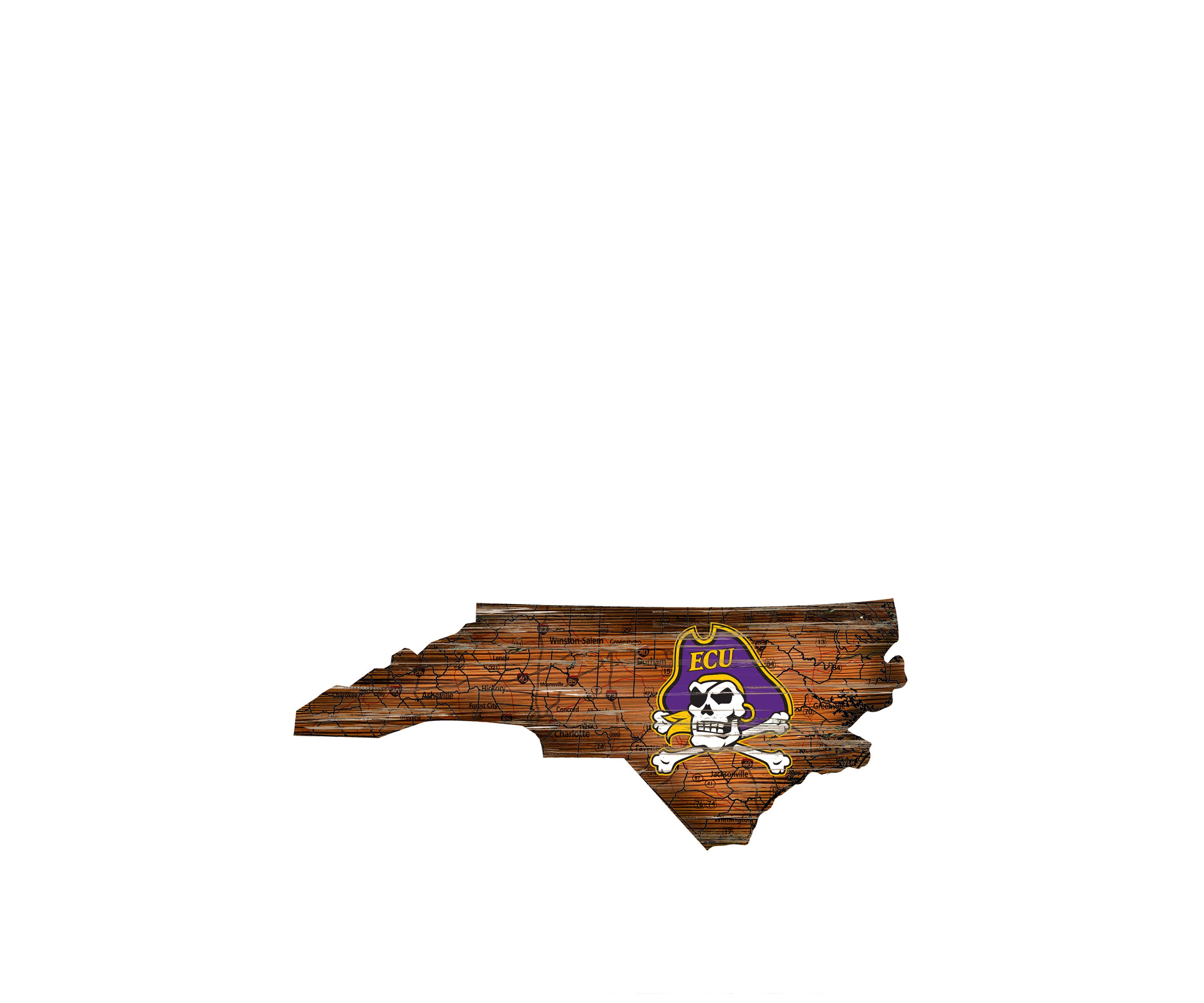 NCAA East Carolina Pirates Distressed State with Logo