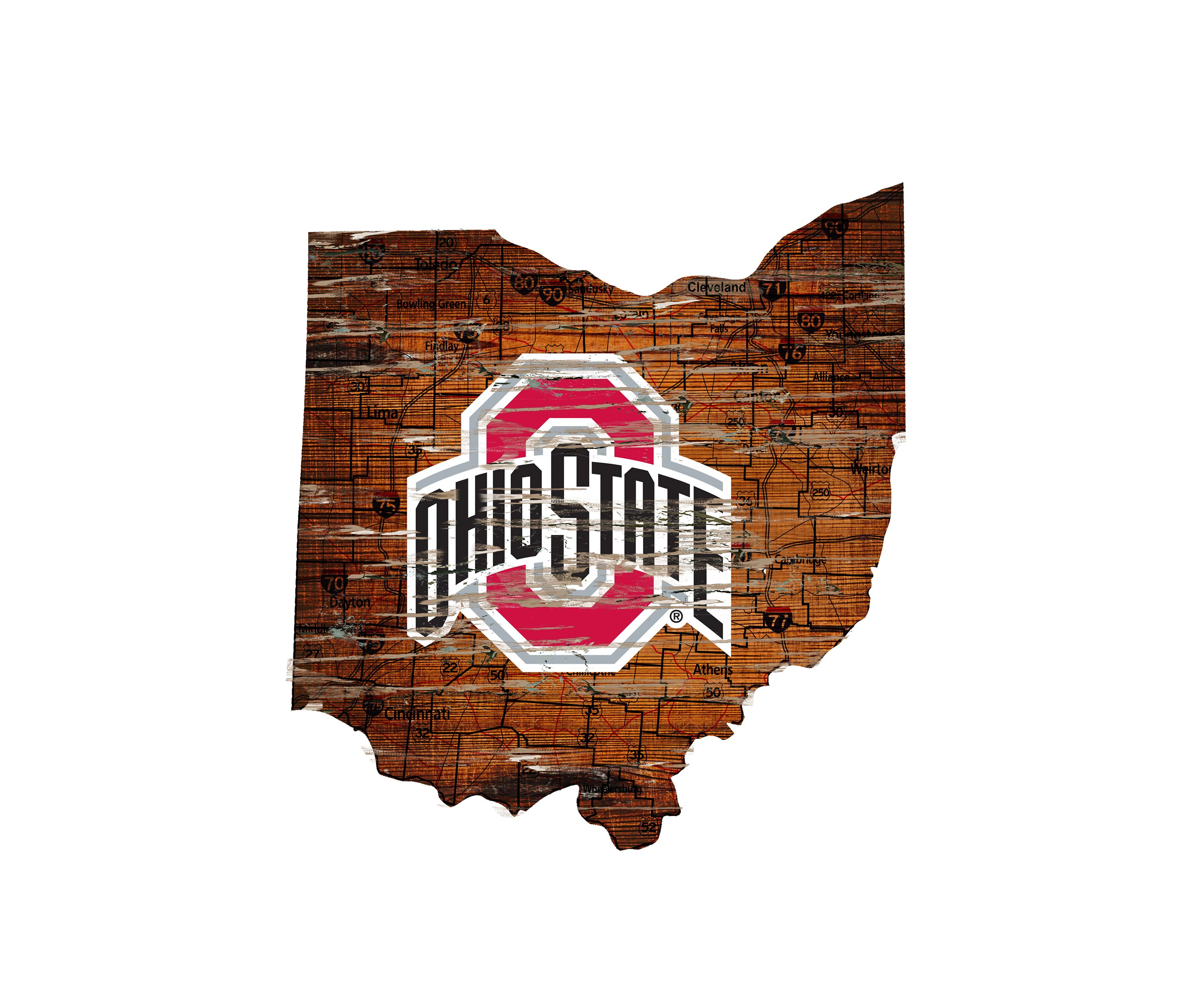 NCAA Ohio State University Sooners Distressed State with Logo