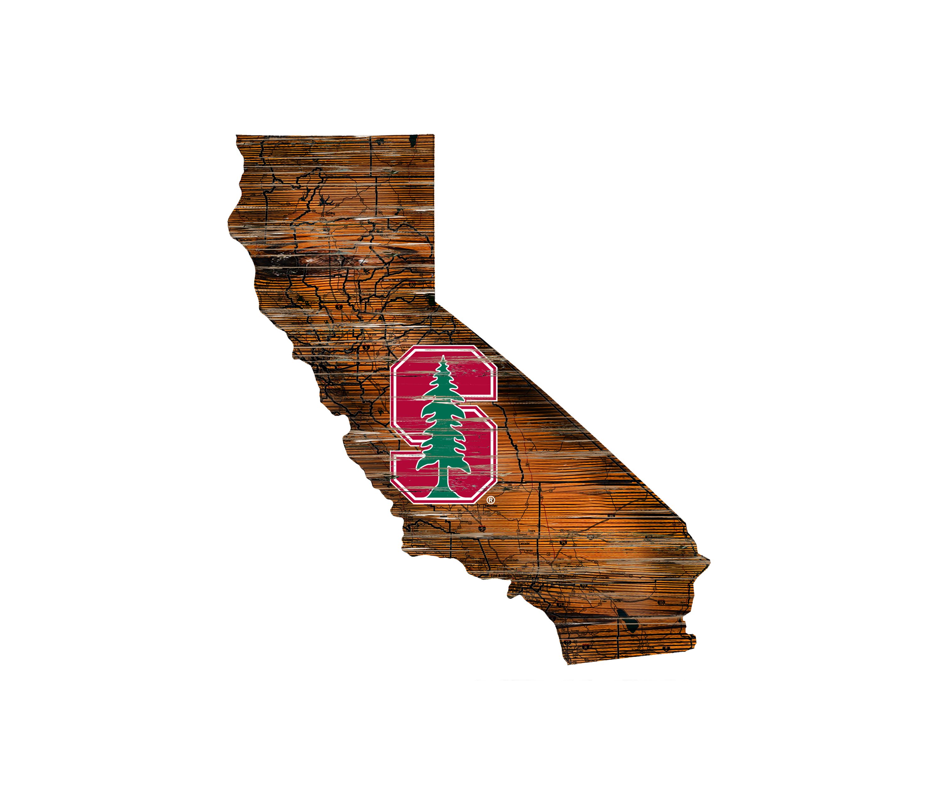 NCAA Stanford Cardinals Distressed State with Logo