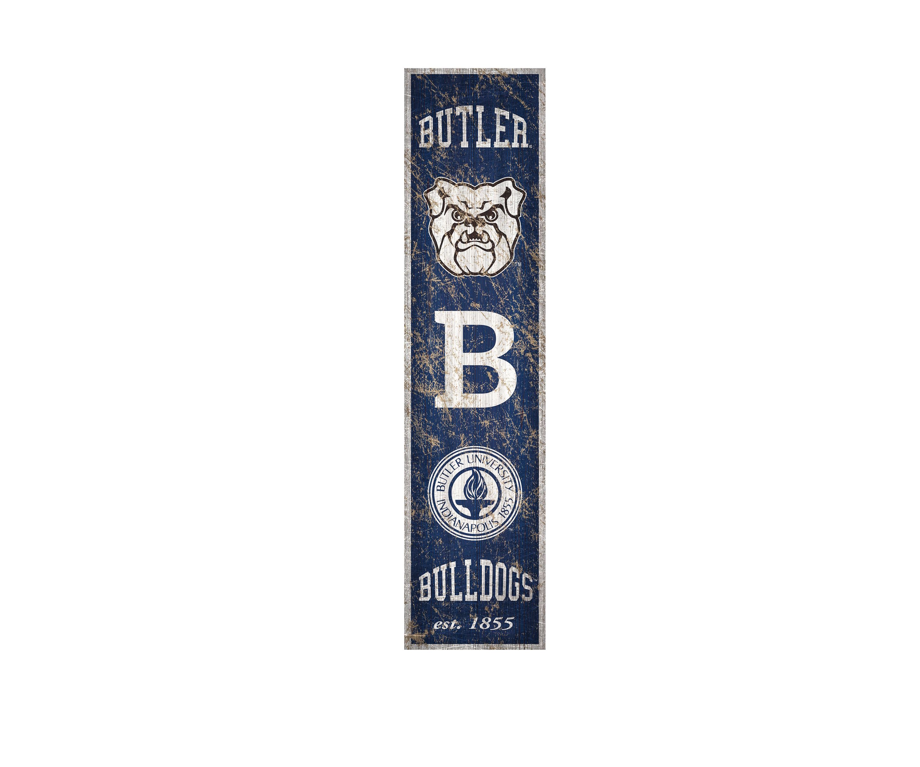 NCAA Butler Bulldogs 6 in x 24 in Vertical Heritage Banner 