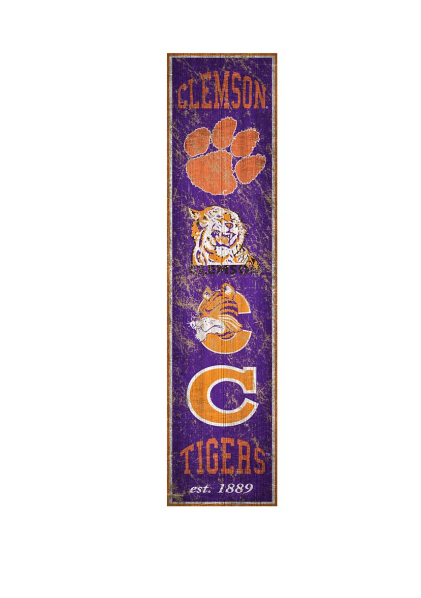 NCAA Clemson Tigers 6 in x 24 in Heritage Vertical Banner