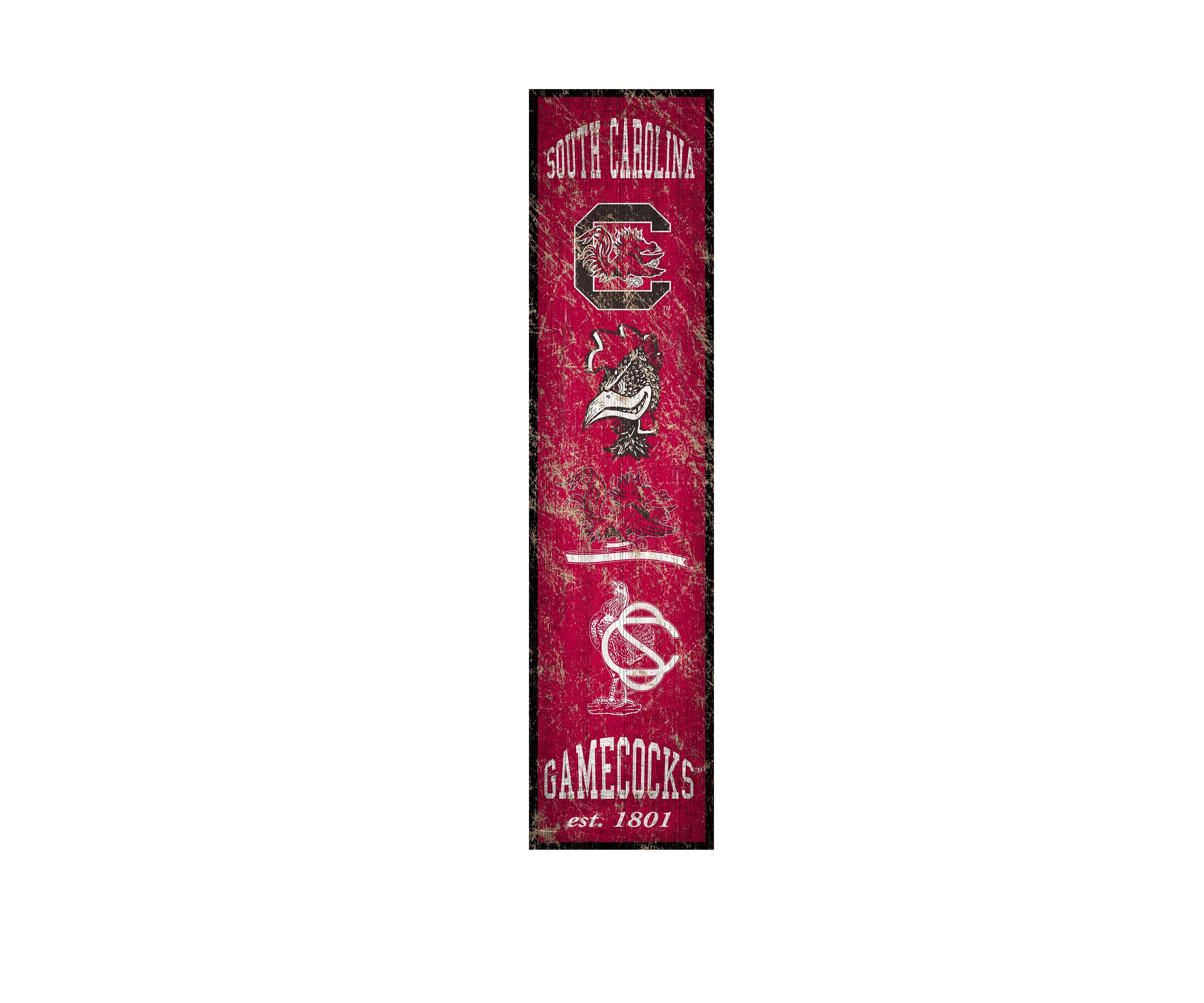NCAA South Carolina Gamecocks 6 in x 24 in Vertical Heritage Banner 