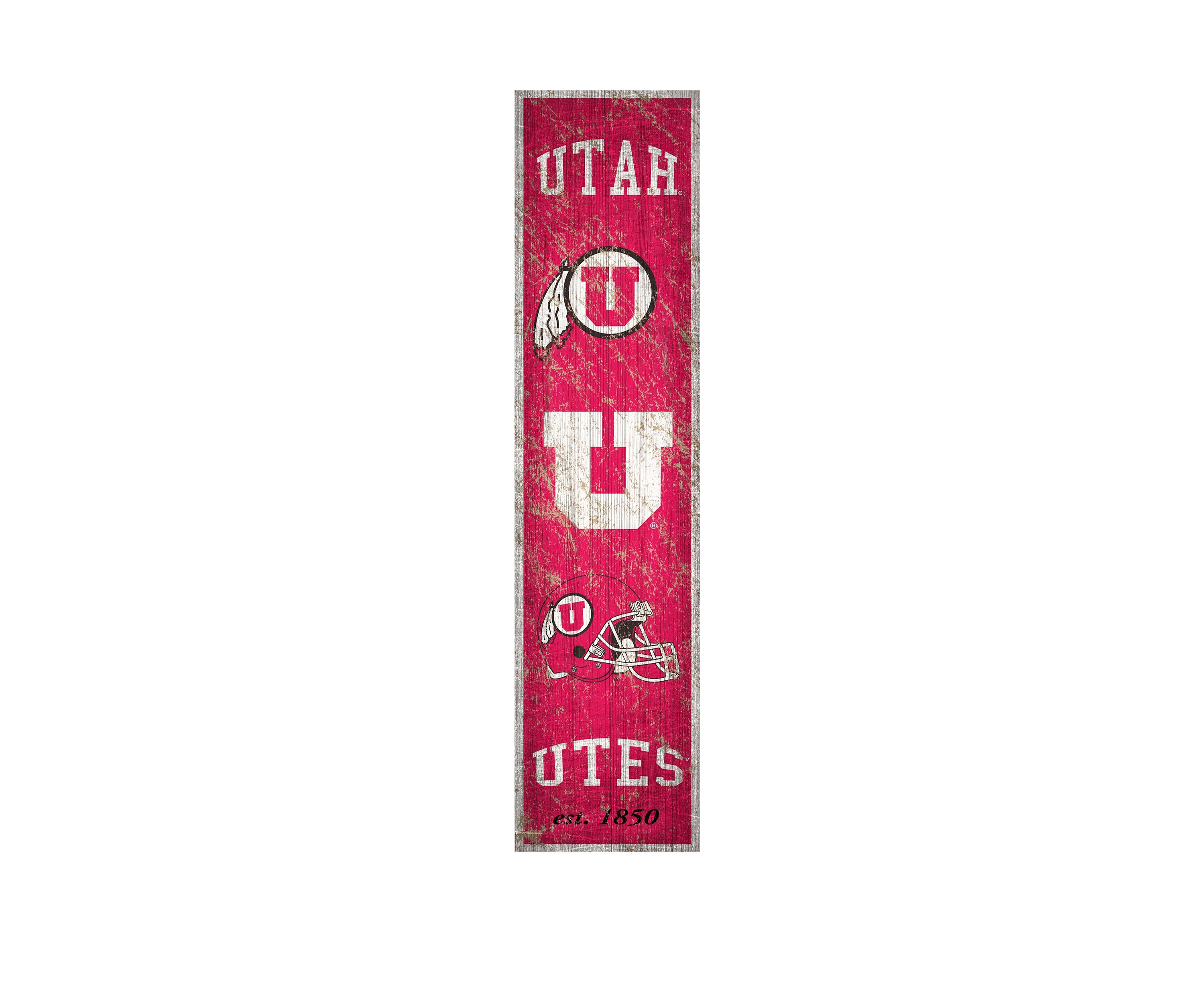 NCAA Utah Utes 6 in x 24 in Vertical Heritage Banner 