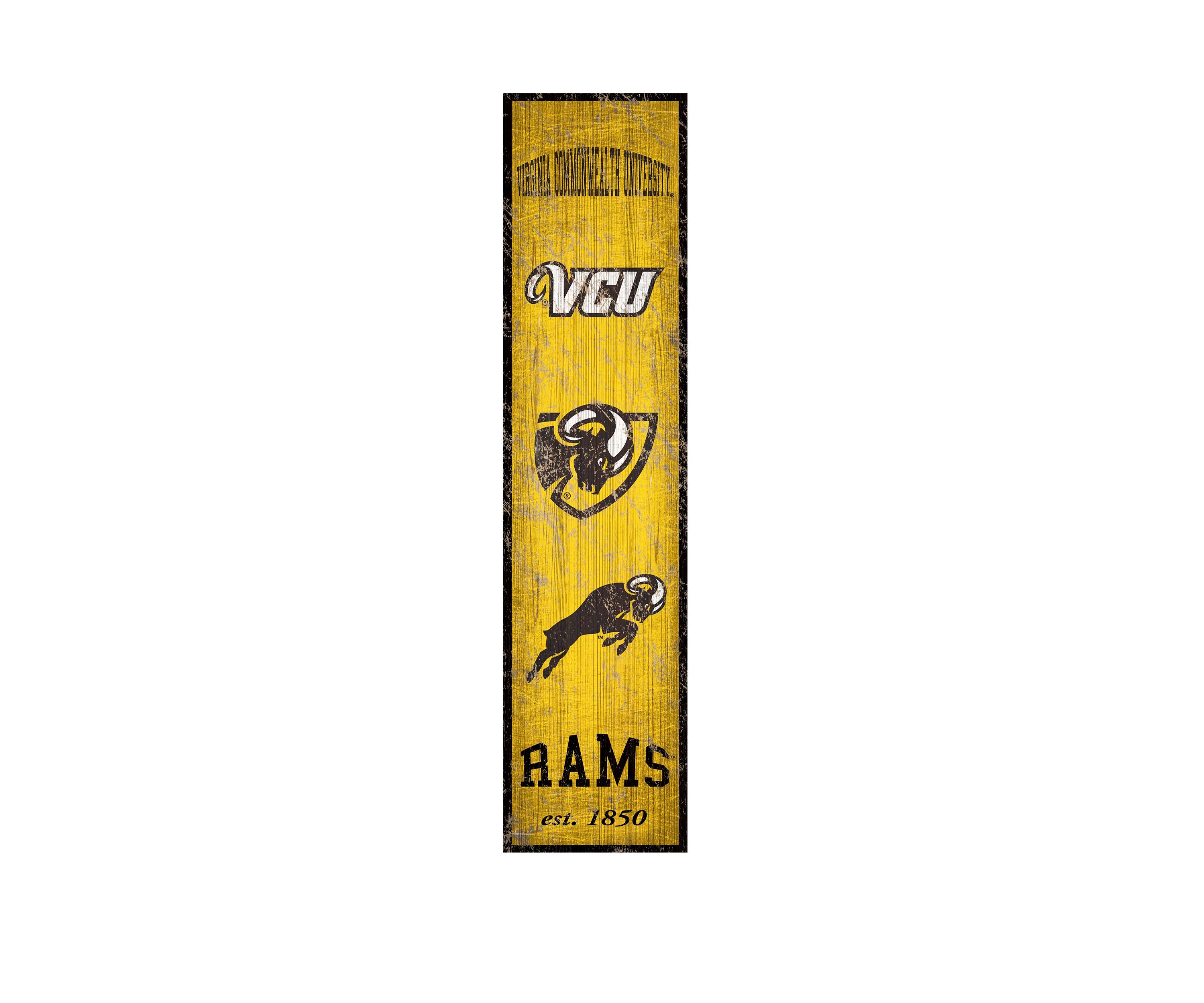 NCAA Virginia Commonwealth University Rams 6 in x 24 in Vertical Heritage Banner  