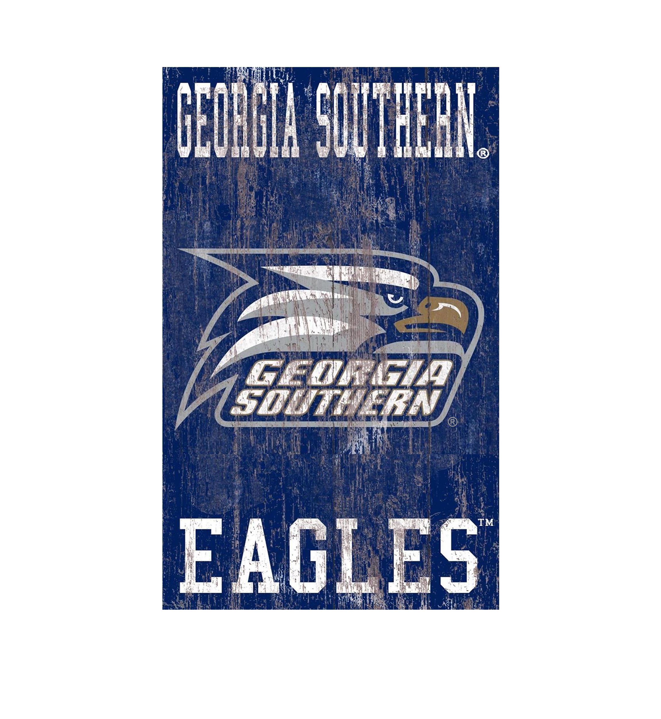 NCAA Georgia Southern Eagles 11 in x 19 in Heritage Distressed Logo