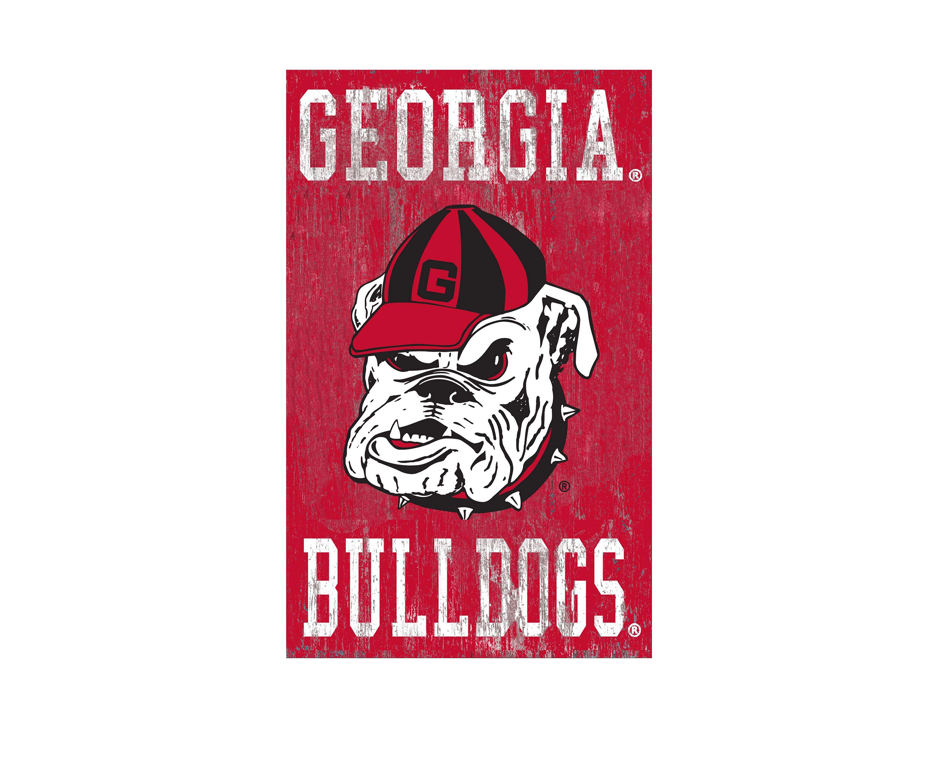 NCAA Georgia Bulldogs 11 in x 19 in Heritage Distressed Logo