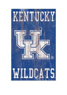 Fan Creations NCAA University of Kentucky Wildcats 11 in x 19 in Distressed Heritage Logo