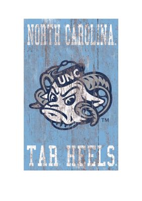Fan Creations NCAA North Carolina Tar Heels 11 in x 19 in Heritage Distressed Logo