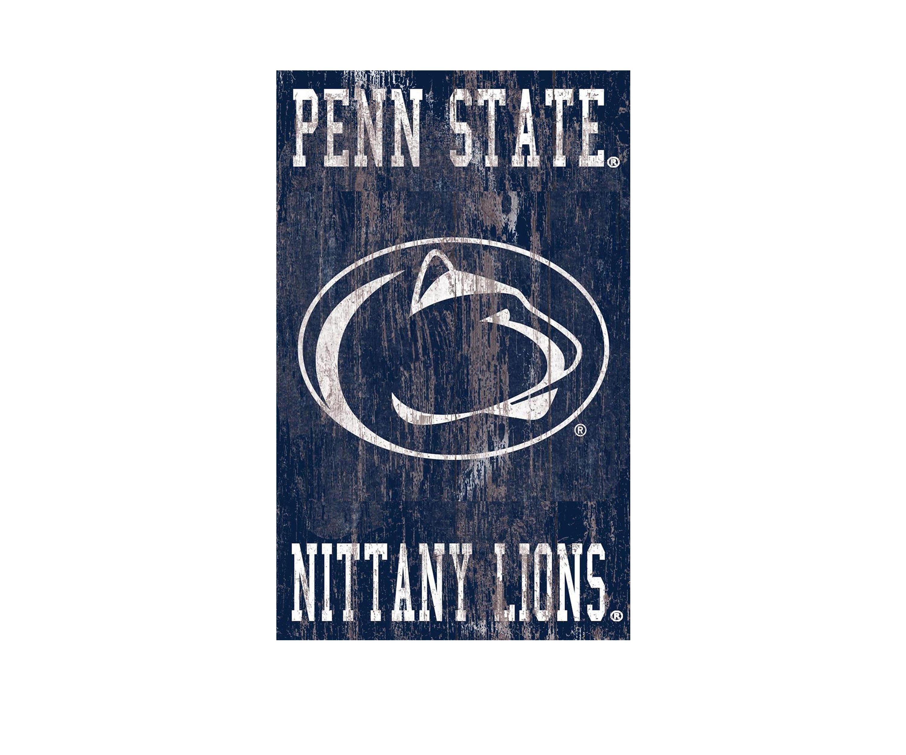NCAA Penn State University Nittany Lions 11 in x 19 in Distressed Heritage Logo 