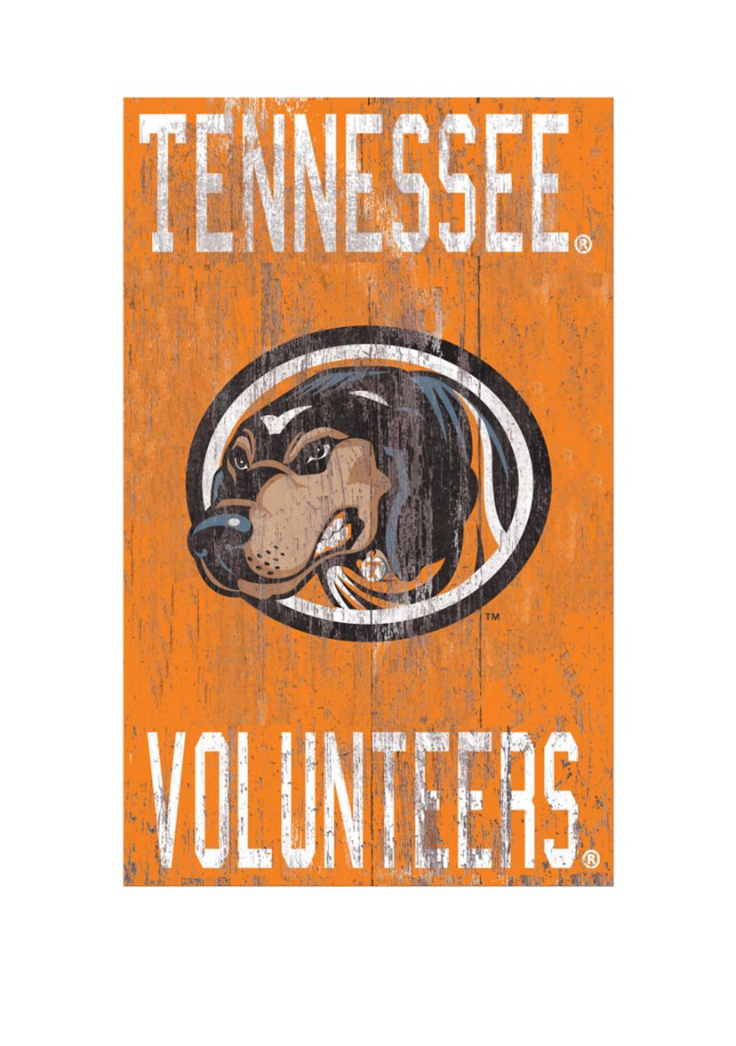 NCAA University of Tennessee Volunteers 11 in x 19 in Distressed Heritage Logo 