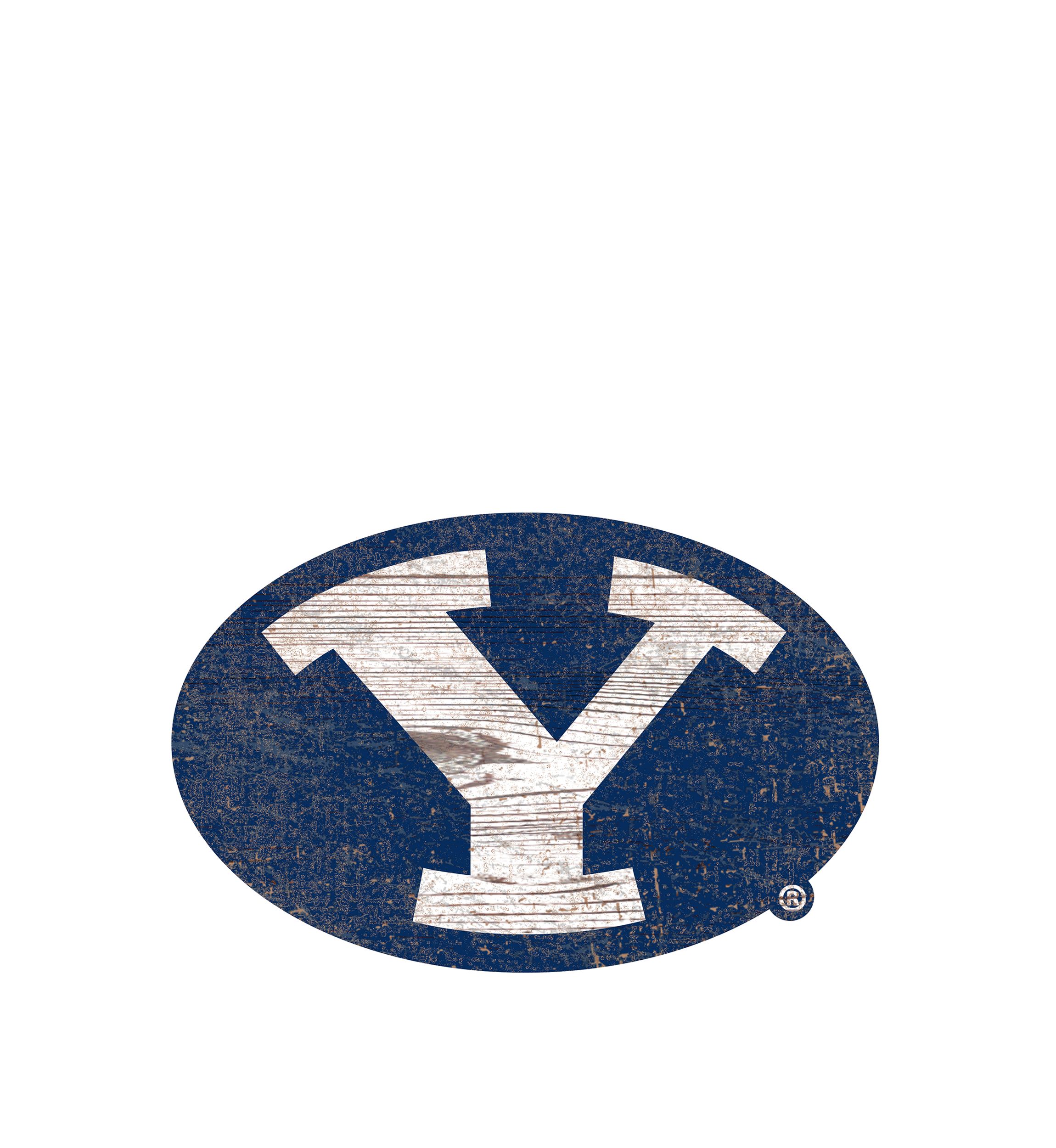 NCAA Brigham Young University Cougars Distressed Logo Cutout Sign