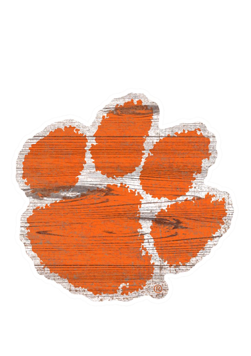 NCAA Clemson University Tigers Distressed Logo Cutout Sign