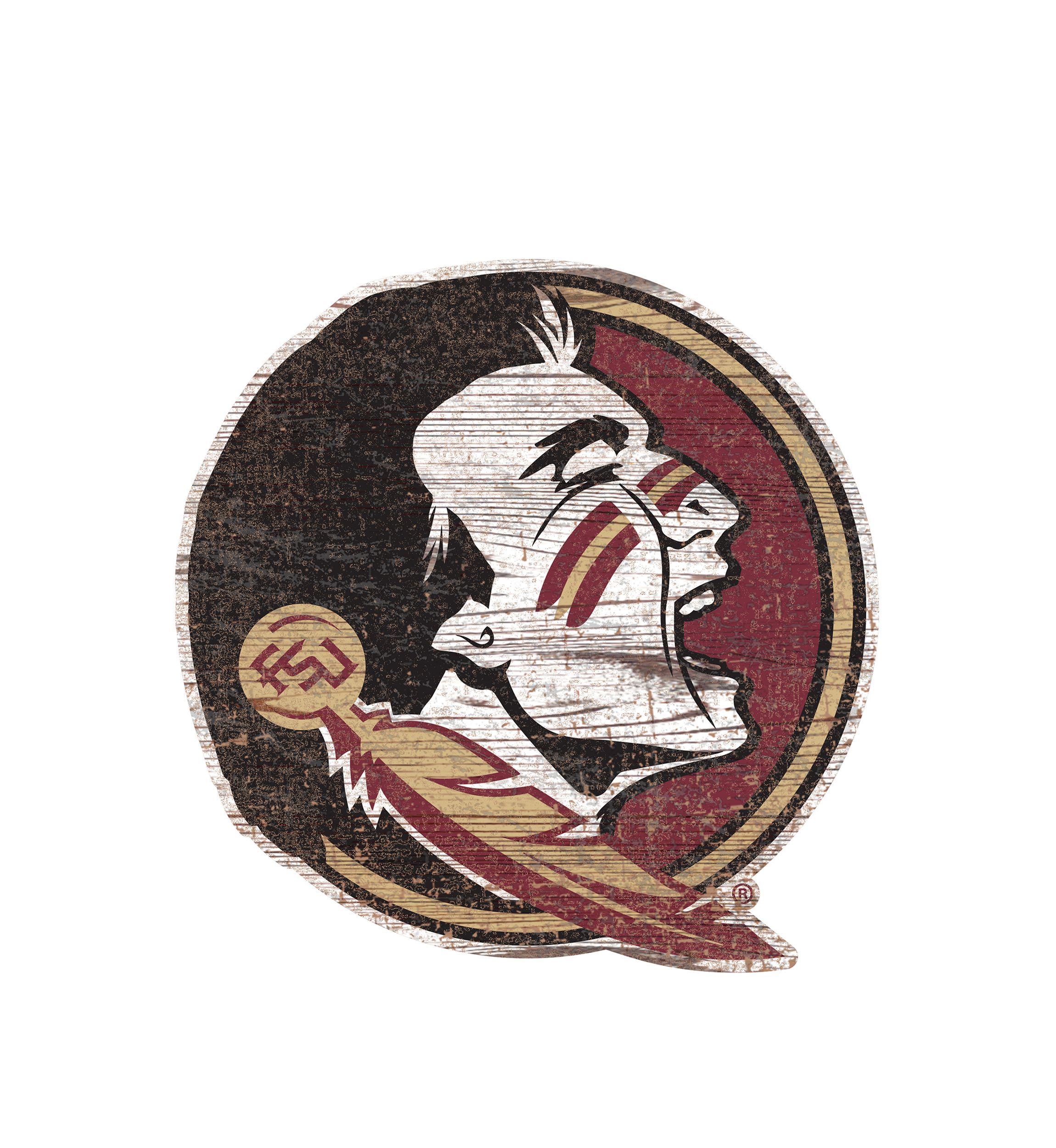 NCAA Florida State Seminoles Distressed Logo Cutout Sign