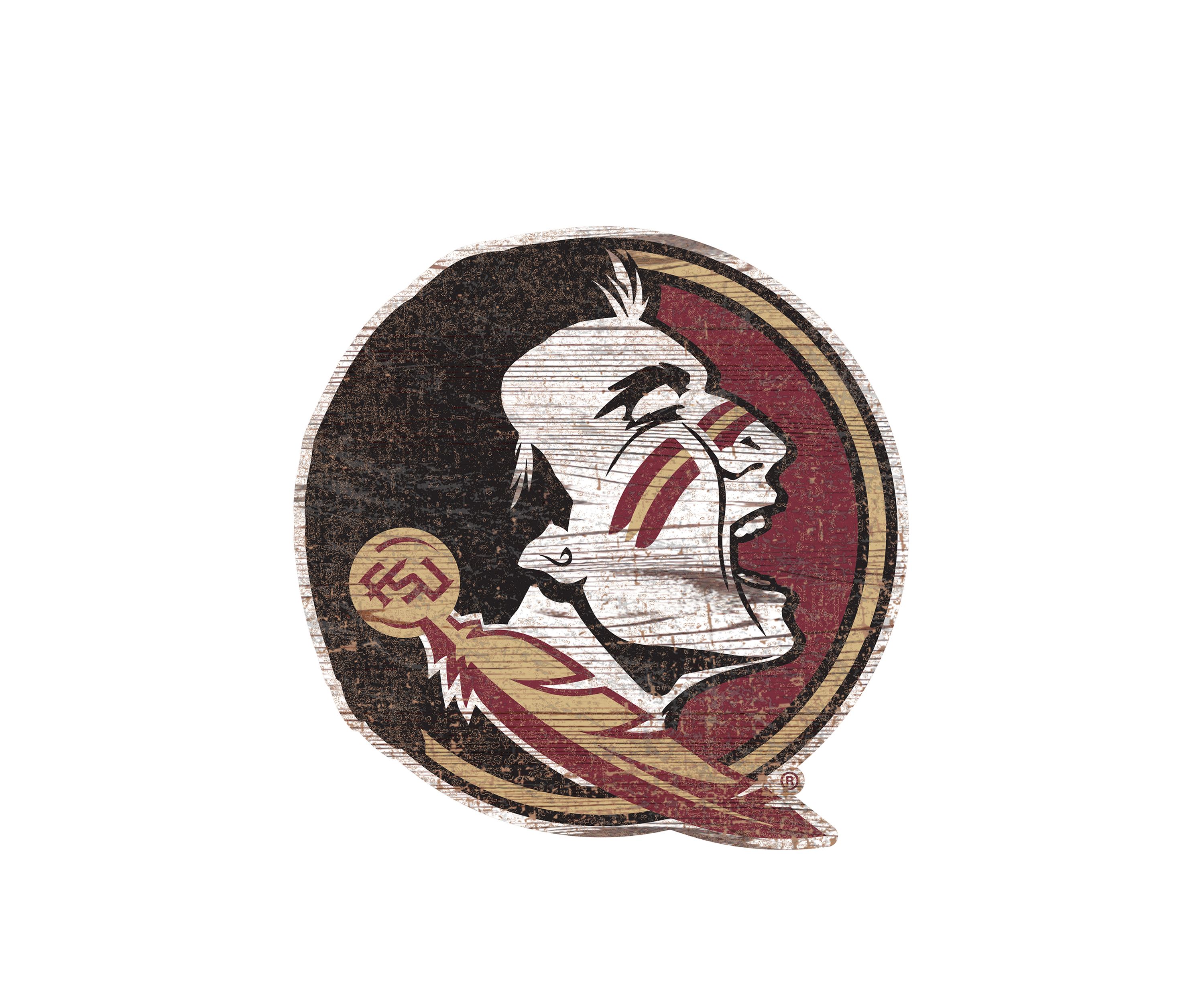NCAA Florida State Seminoles Distressed Logo Cutout Sign