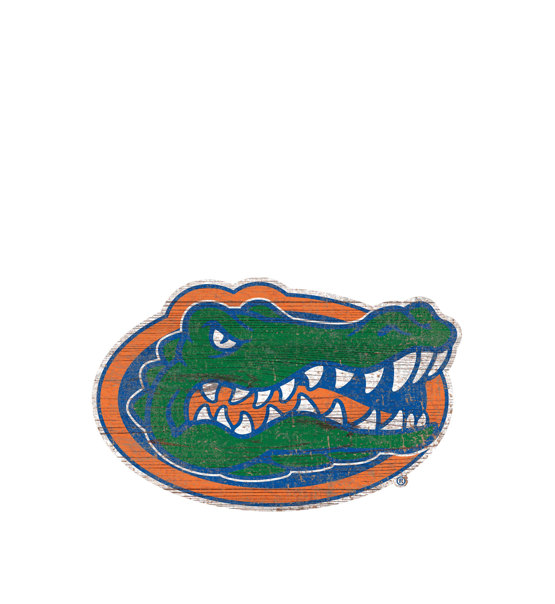 NCAA University of Florida Gators Distressed Logo Cutout Sign