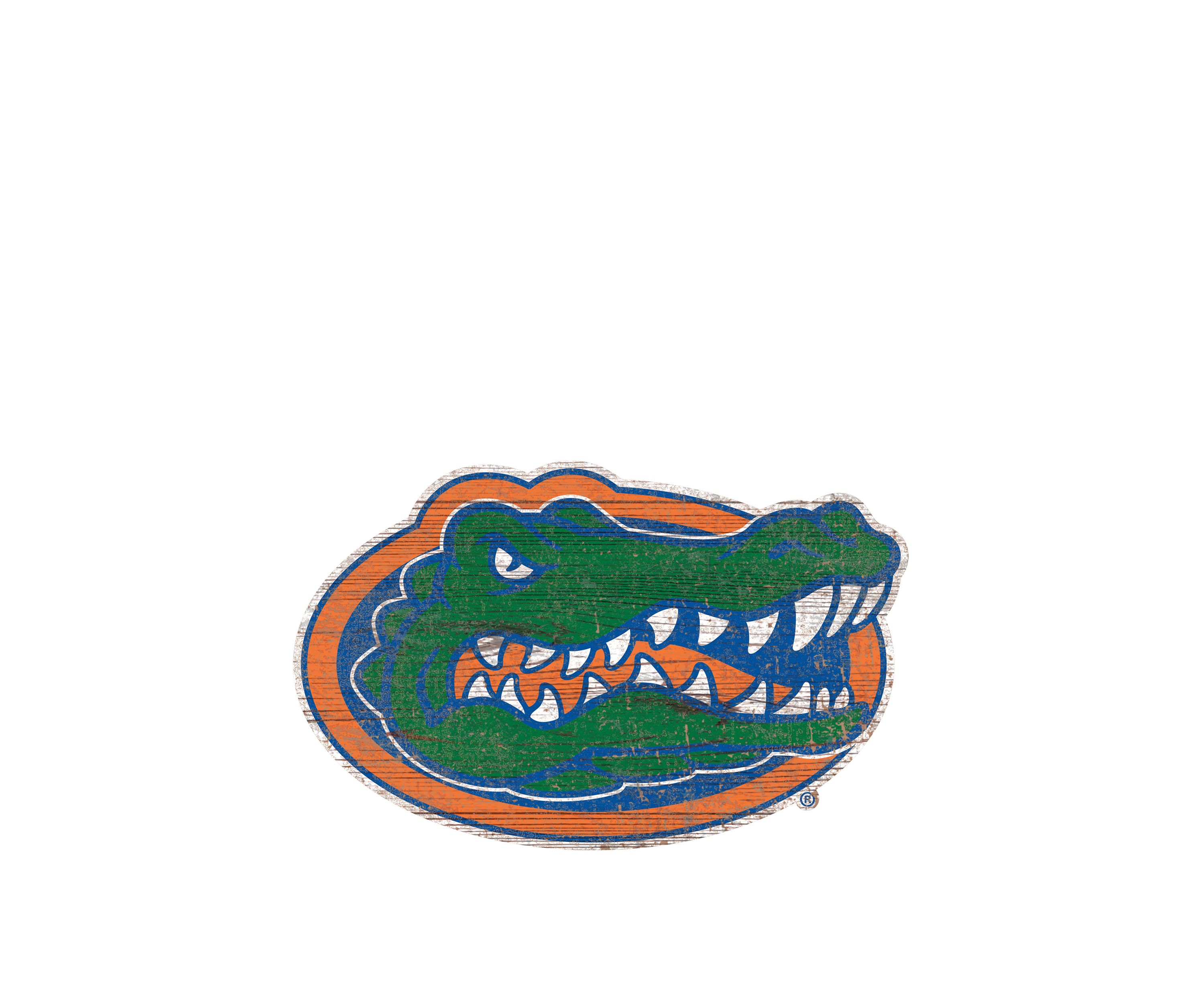 NCAA University of Florida Gators Distressed Logo Cutout Sign