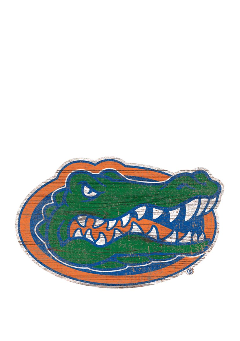 NCAA University of Florida Gators Distressed Logo Cutout Sign