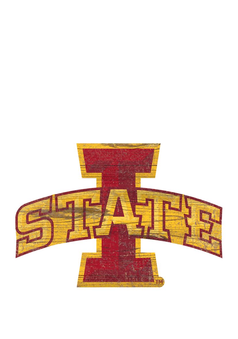 NCAA Iowa State University Sycamores Distressed Logo Cutout Sign