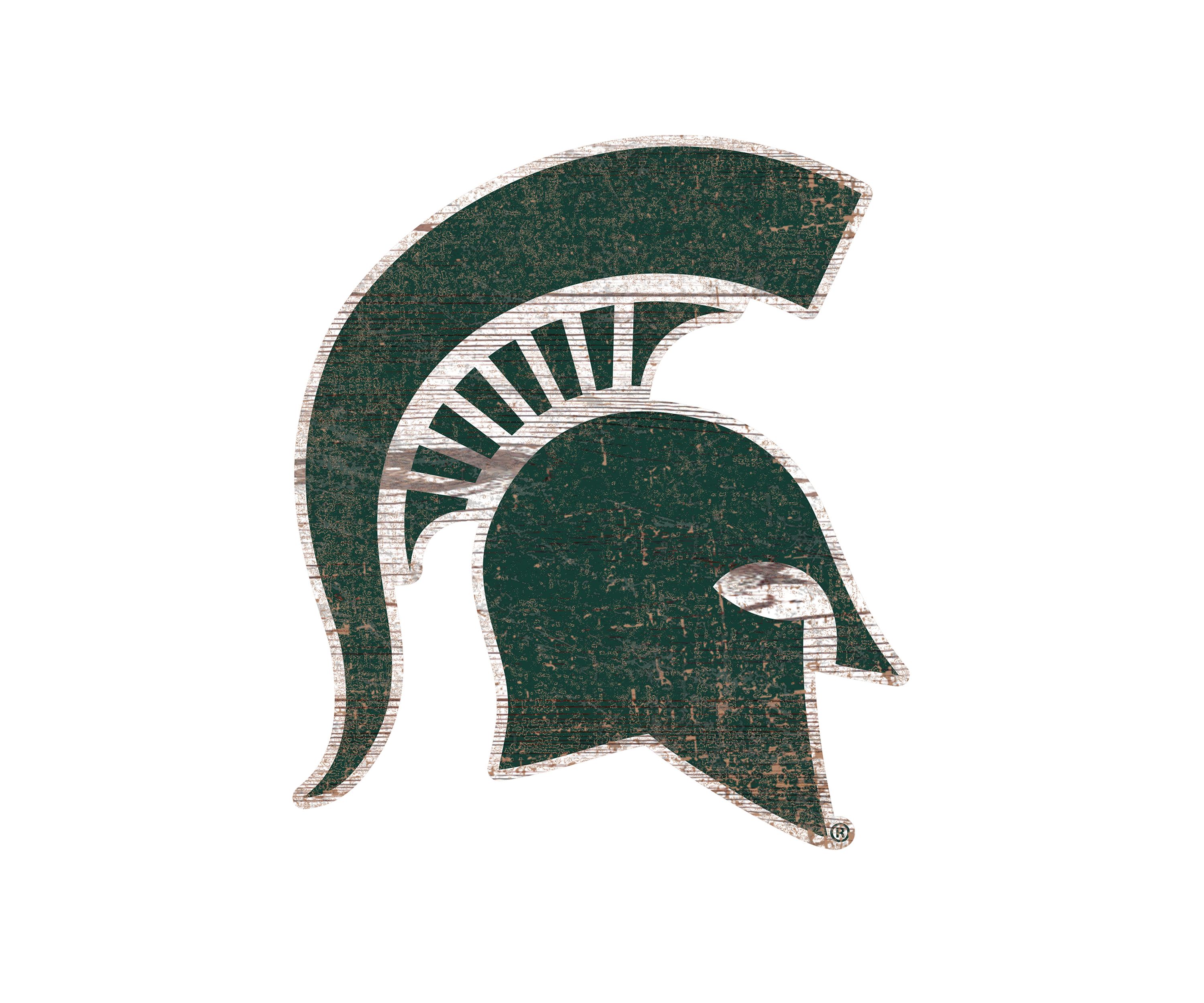 NCAA Michigan State  Spartans Distressed Logo Cutout Sign