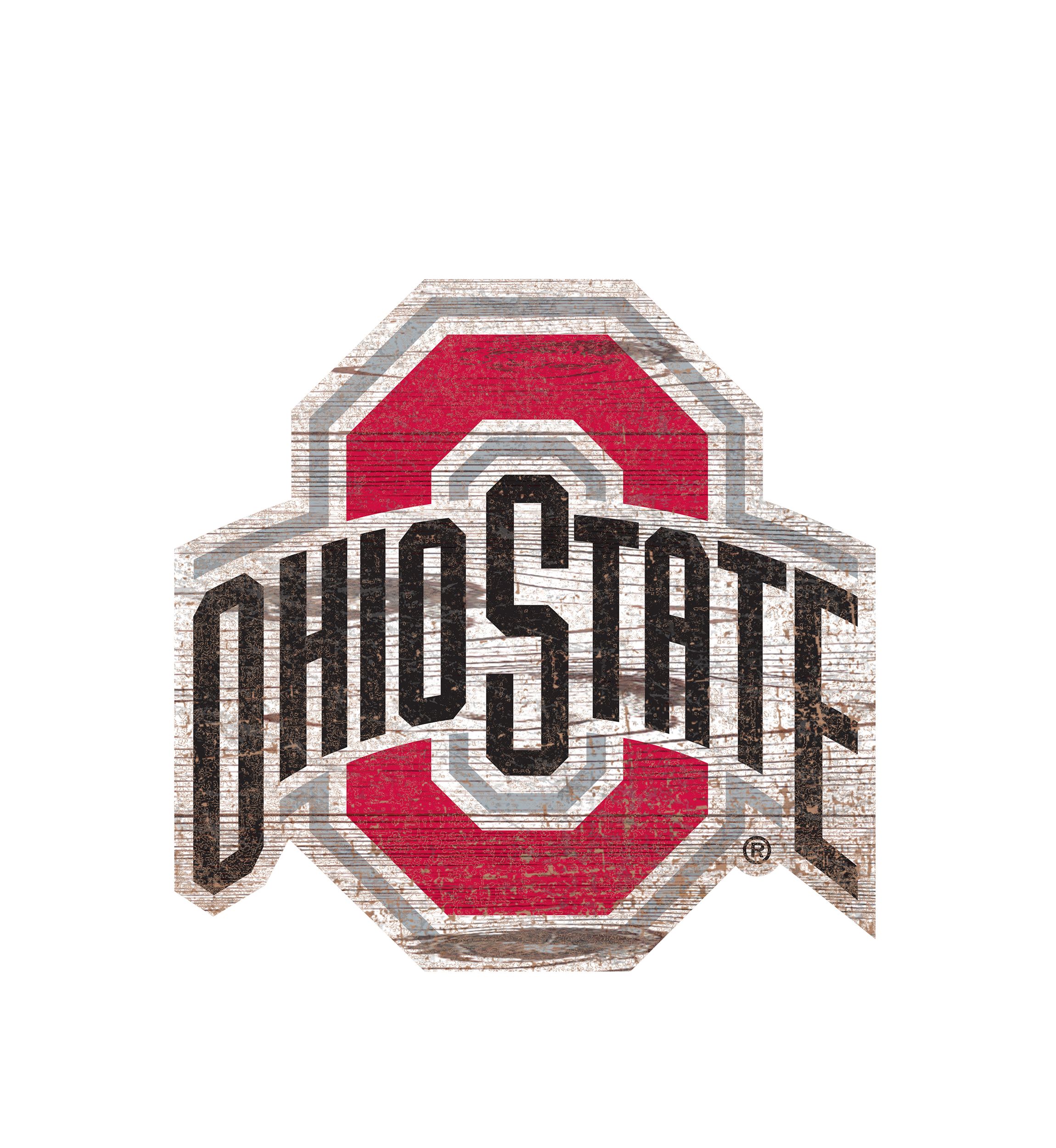 NCAA Ohio State University Buckeyes Distressed Logo Cutout Sign