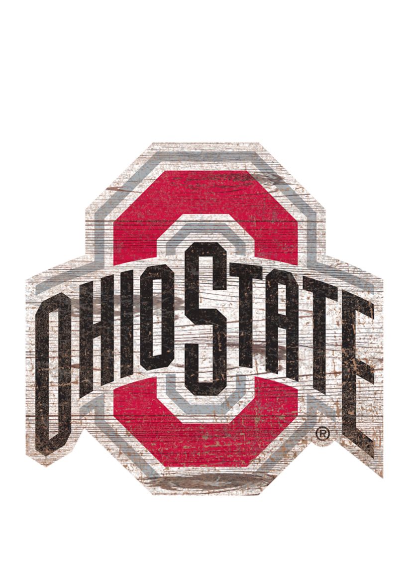 NCAA Ohio State University Buckeyes Distressed Logo Cutout Sign