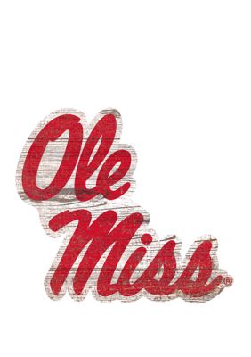 Ole Miss Heritage Distressed Logo Wall Plaque – 6x12 Inch Licensed College Decor
