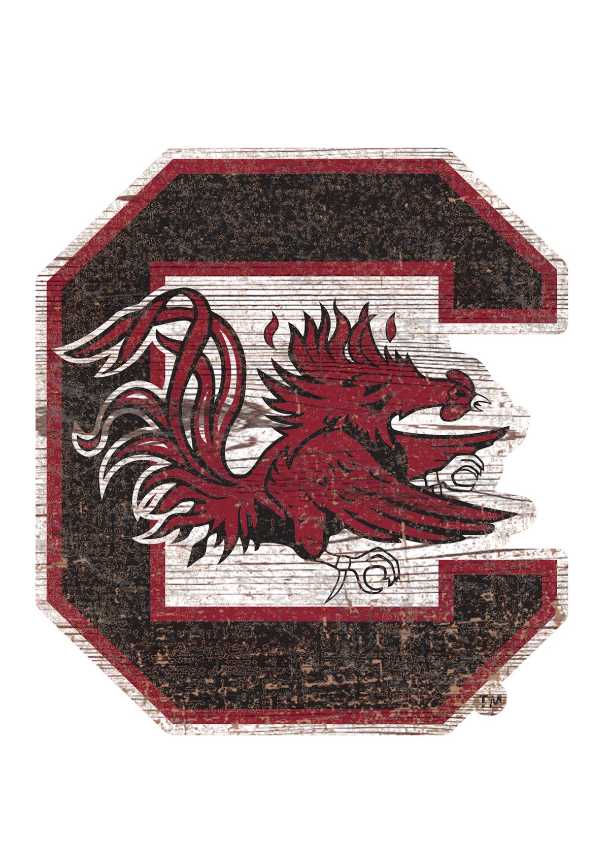 NCAA University of South Carolina Gamecocks Distressed Logo Cutout Sign