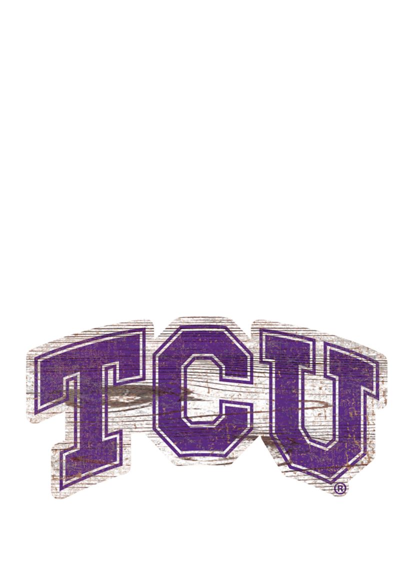 NCAA TCU  Horned Frogs Distressed Logo Cutout Sign