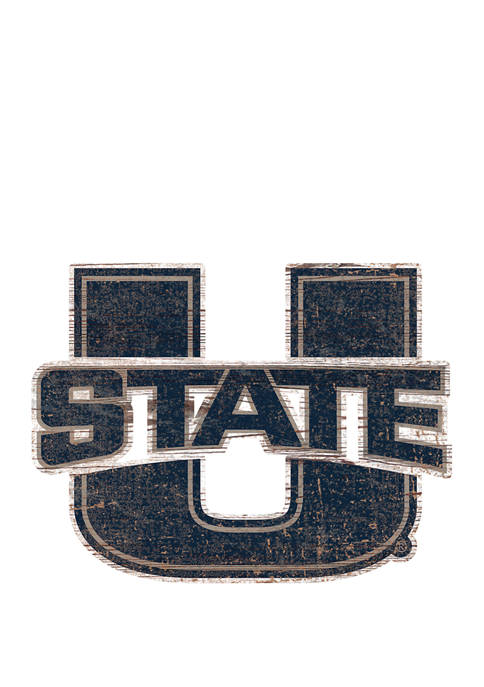 NCAA Utah State Aggies  Distressed Logo Cutout Sign