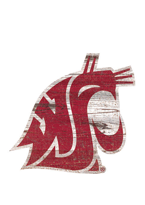 NCAA Washington State  Cougars Distressed Logo Cutout Sign