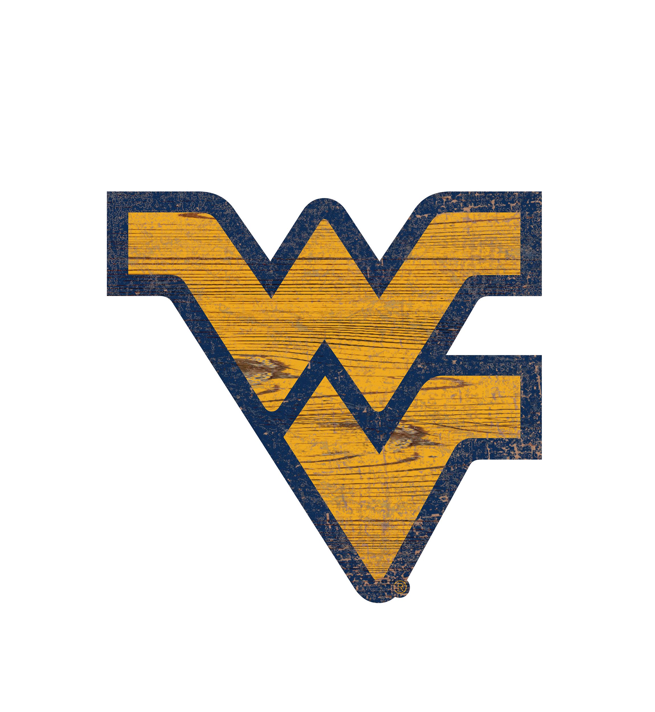 NCAA University of West Virginia Mountaineers  Distressed Logo Cutout Sign