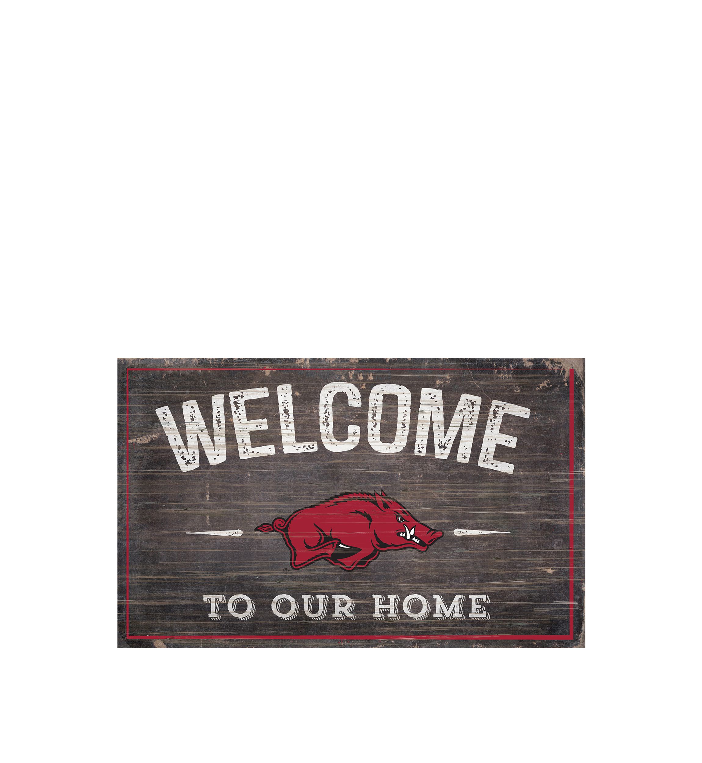 NCAA University of Arkansas Razorbacks 11 in x 19 in Welcome to Our Home Sign
