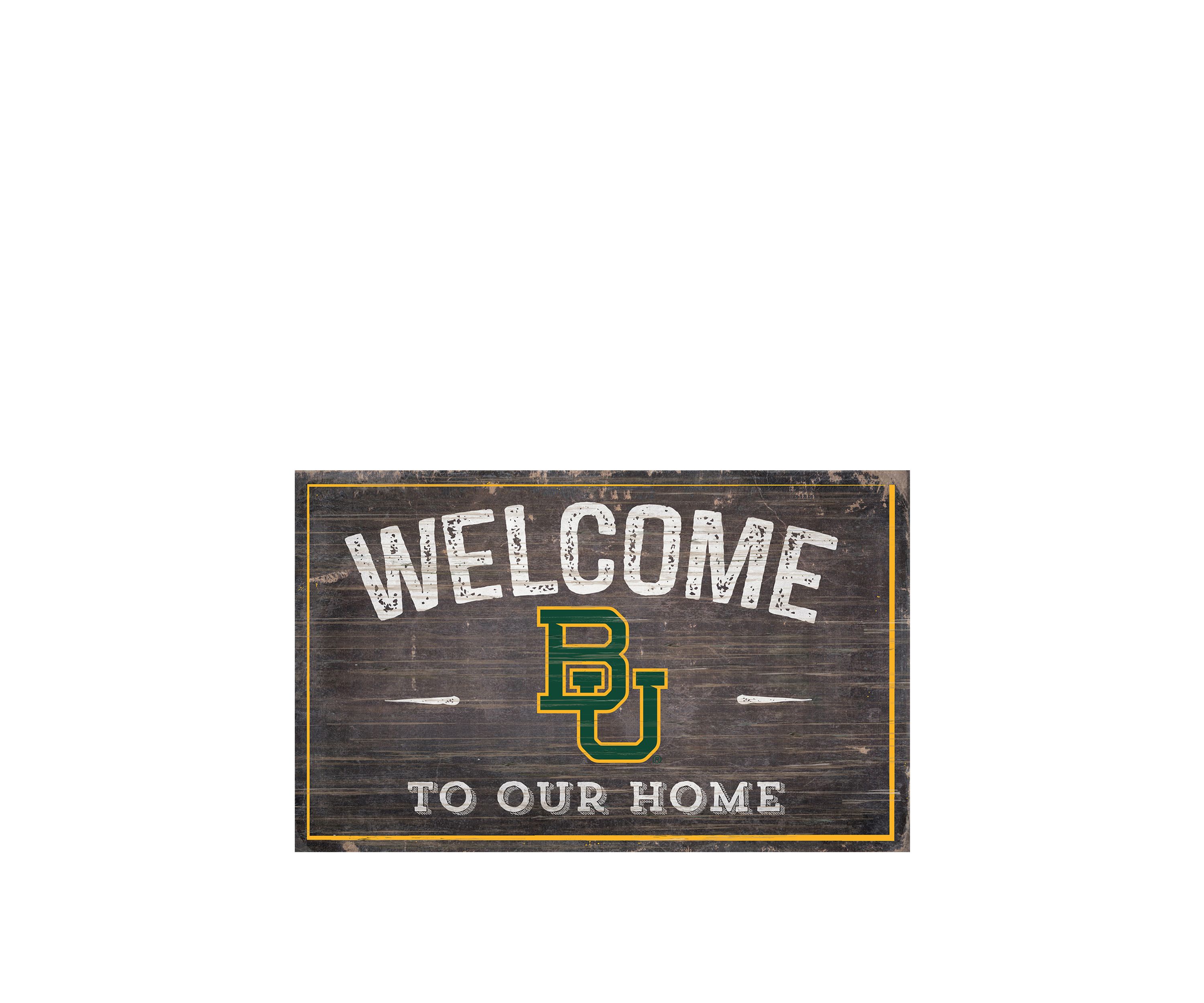 NCAA Baylor  Bears 11 in x 19 in Welcome to Our Home Sign